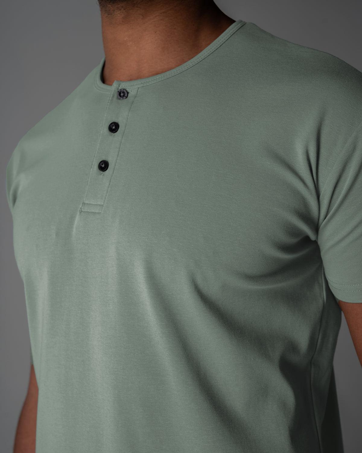 Origin Classic Henley T-Shirt: Eucalyptus