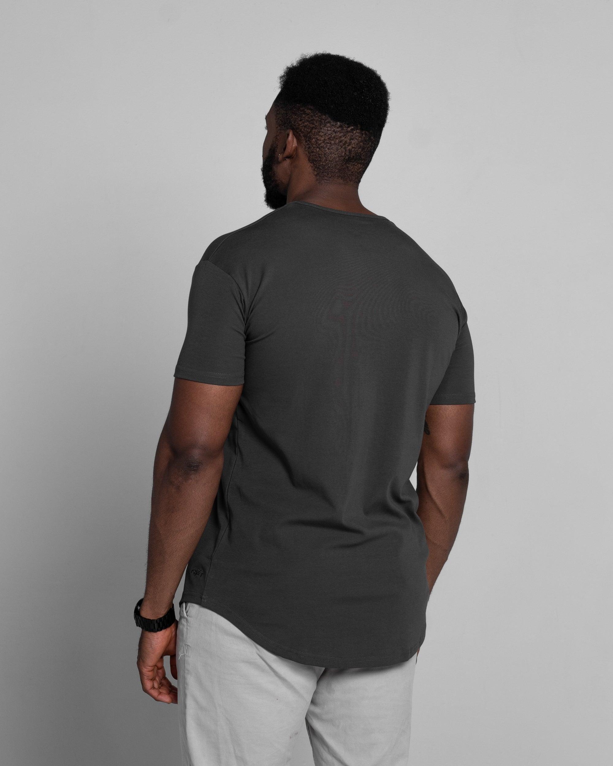 Origin Curved Henley T-Shirt: Dark Matter