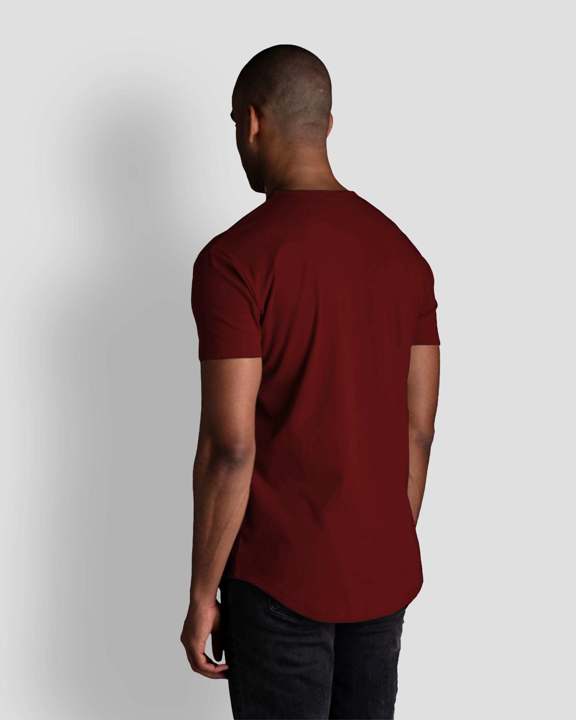 Origin Curved Crew T-Shirt: Crimson