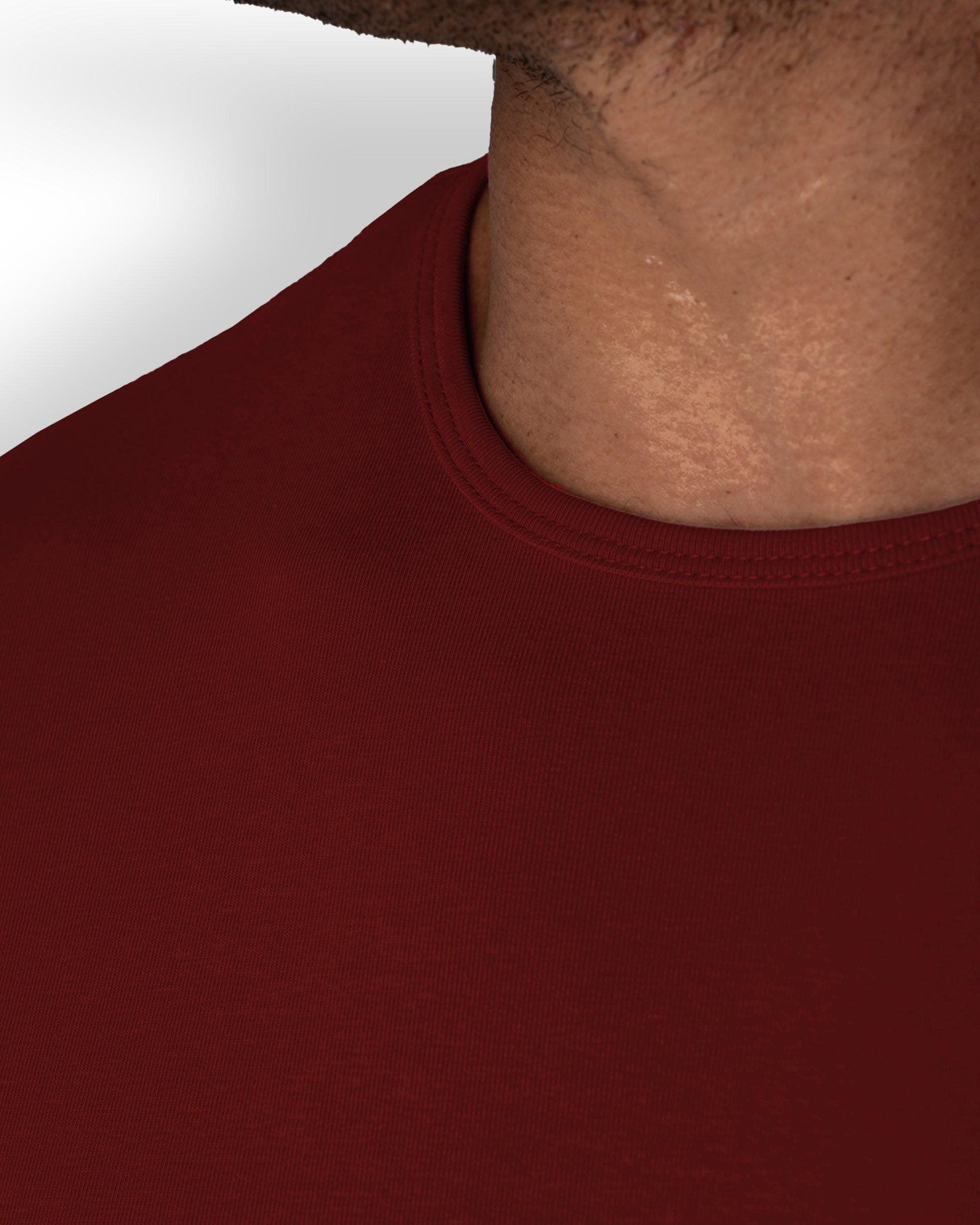 Origin Curved Crew T-Shirt: Crimson