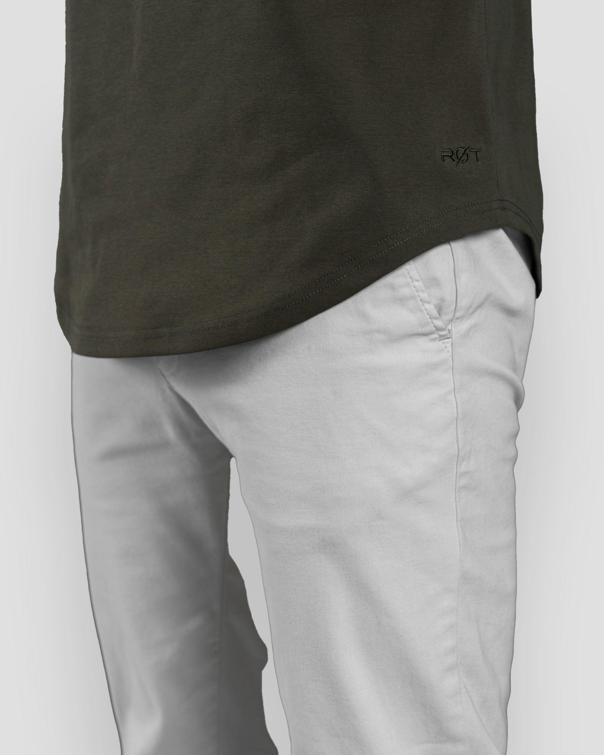 Origin Curved Crew T-Shirt: Dark Moss