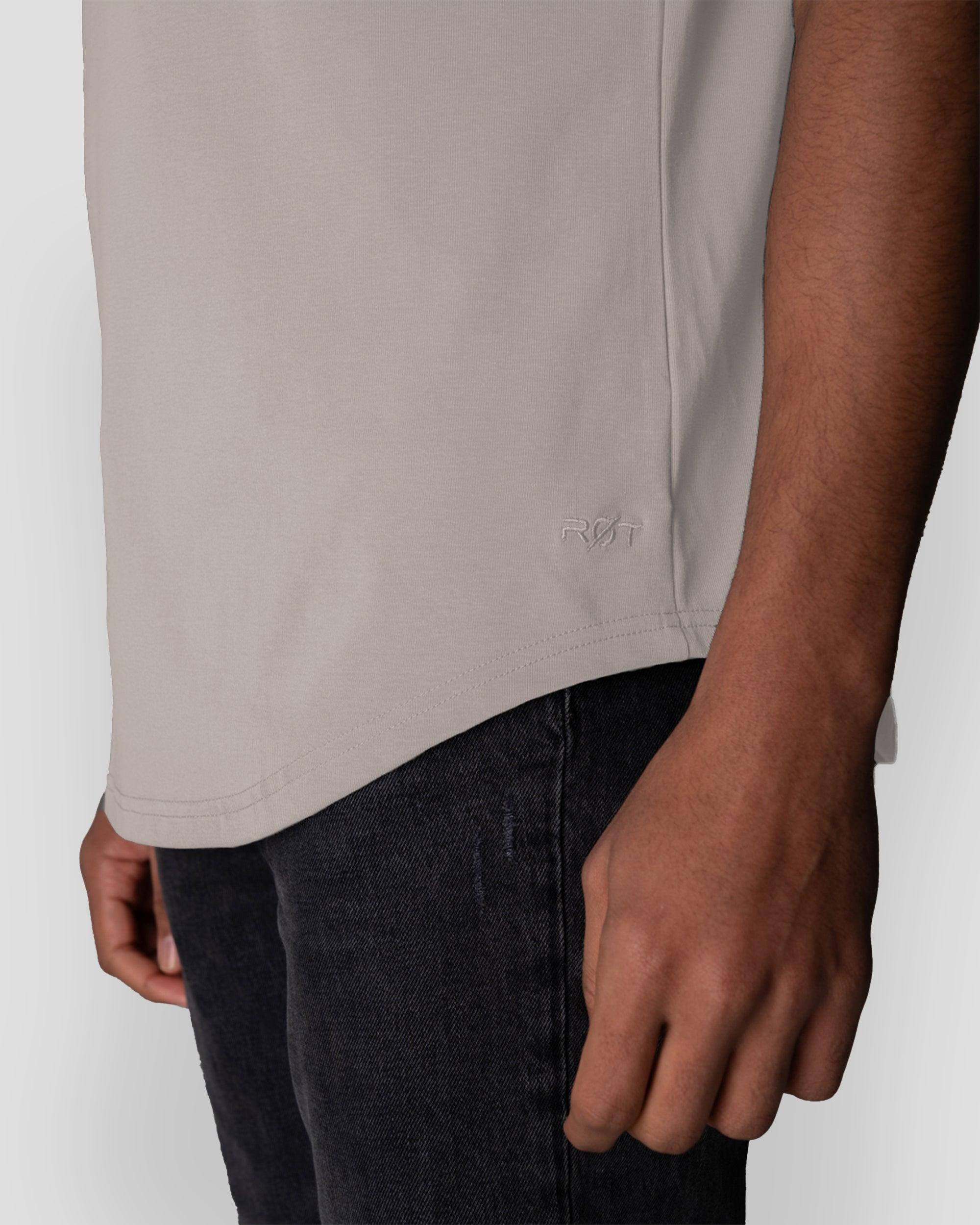 Origin Curved Henley T-Shirt: Dust