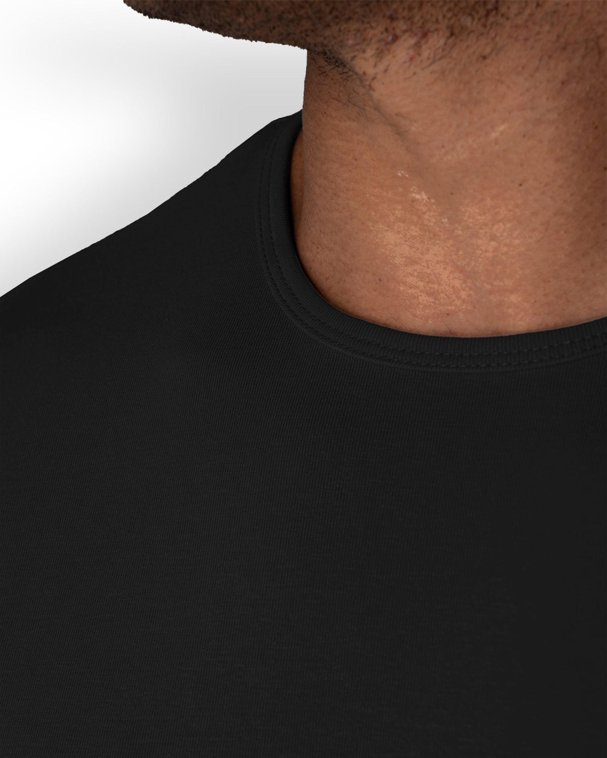 Origin Classic Crew fabric and construction detail, shown in Black
