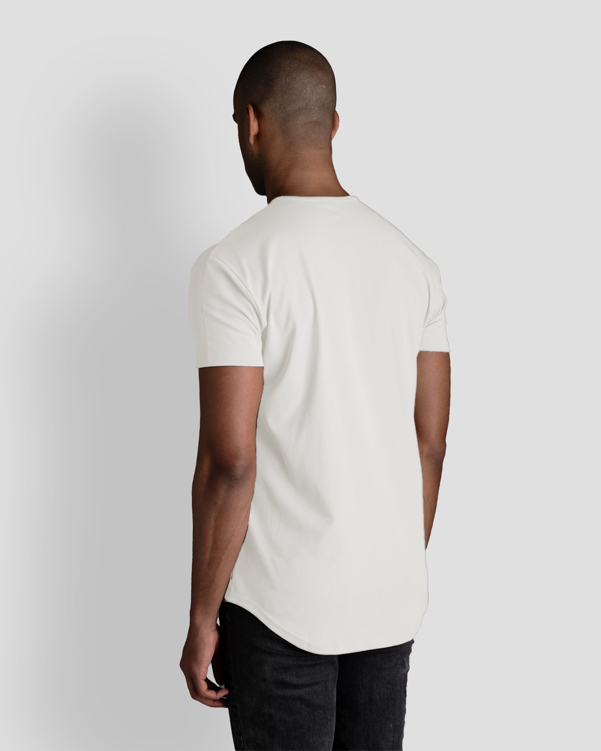 Origin Curved Henley T-Shirt: Bone