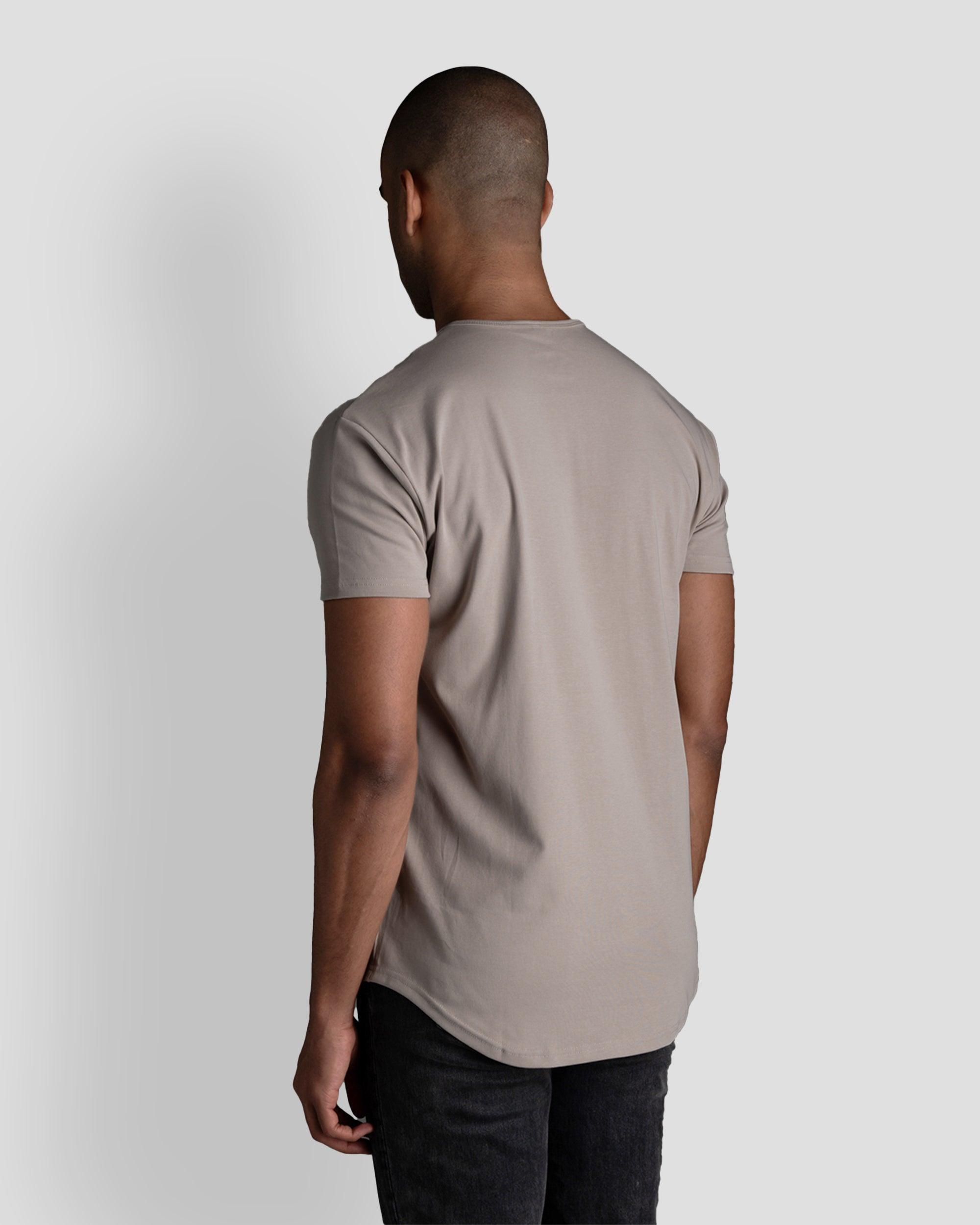 Origin Curved Henley T-Shirt: Dust