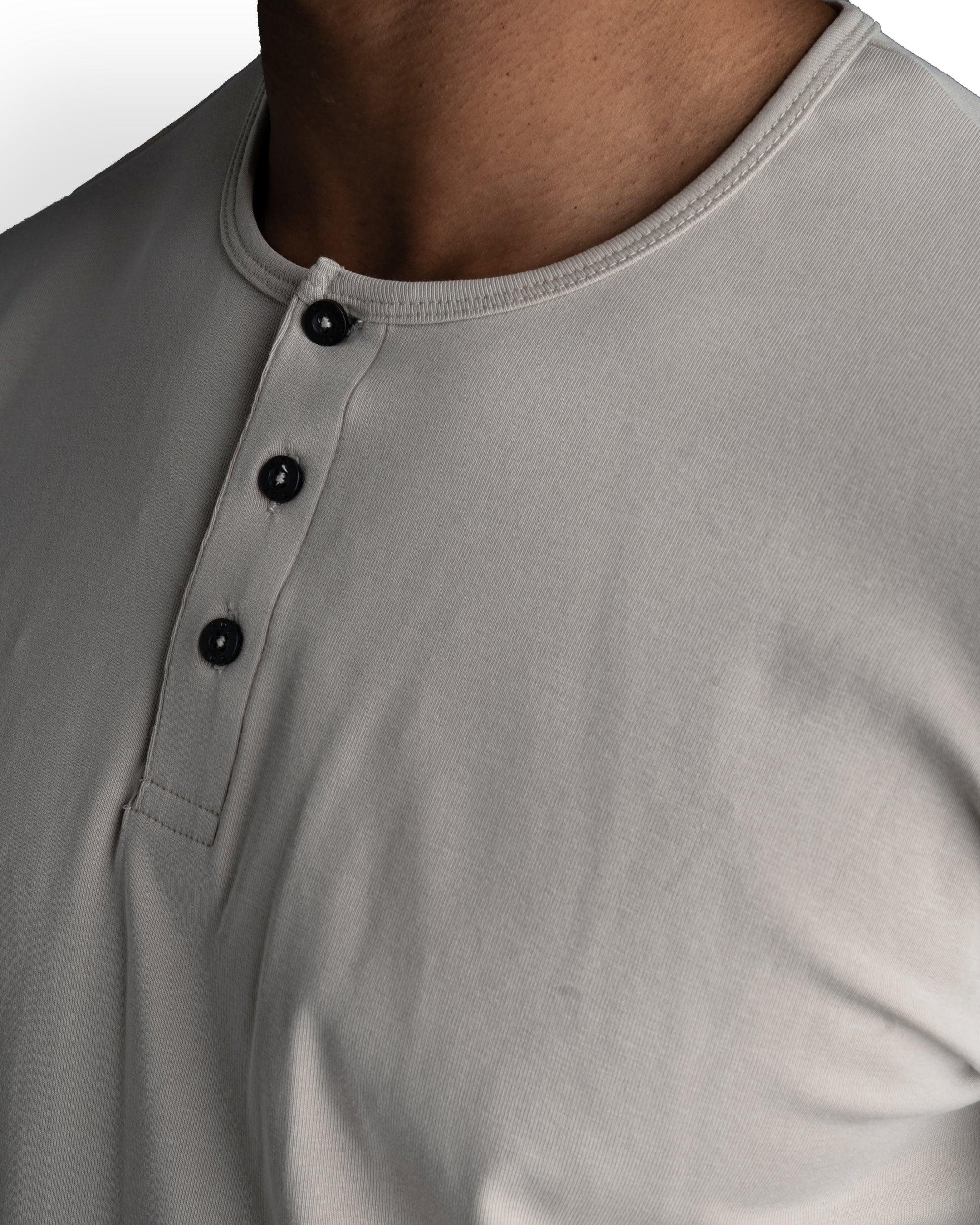 Origin Curved Henley T-Shirt: Dust