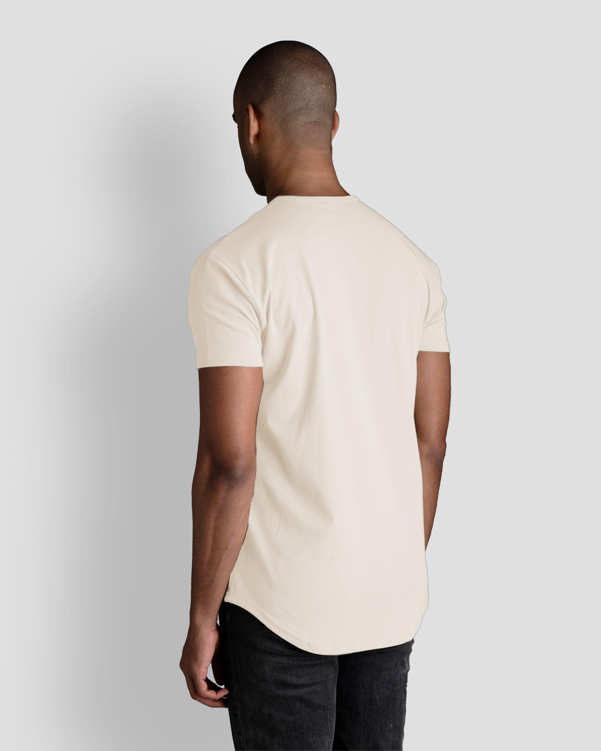 Origin Curved Henley T-Shirt: Off White