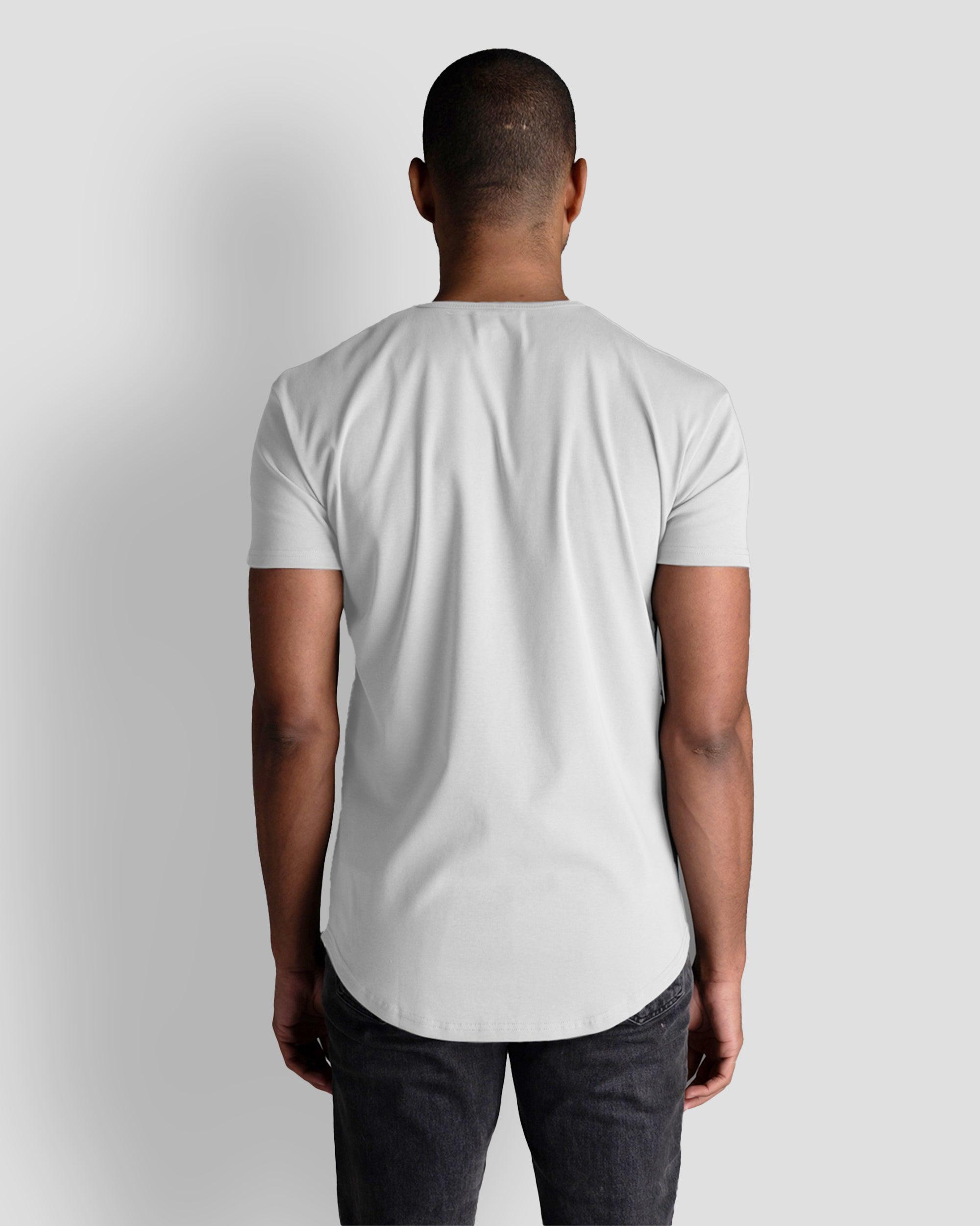 Origin Curved Henley T-Shirt: White