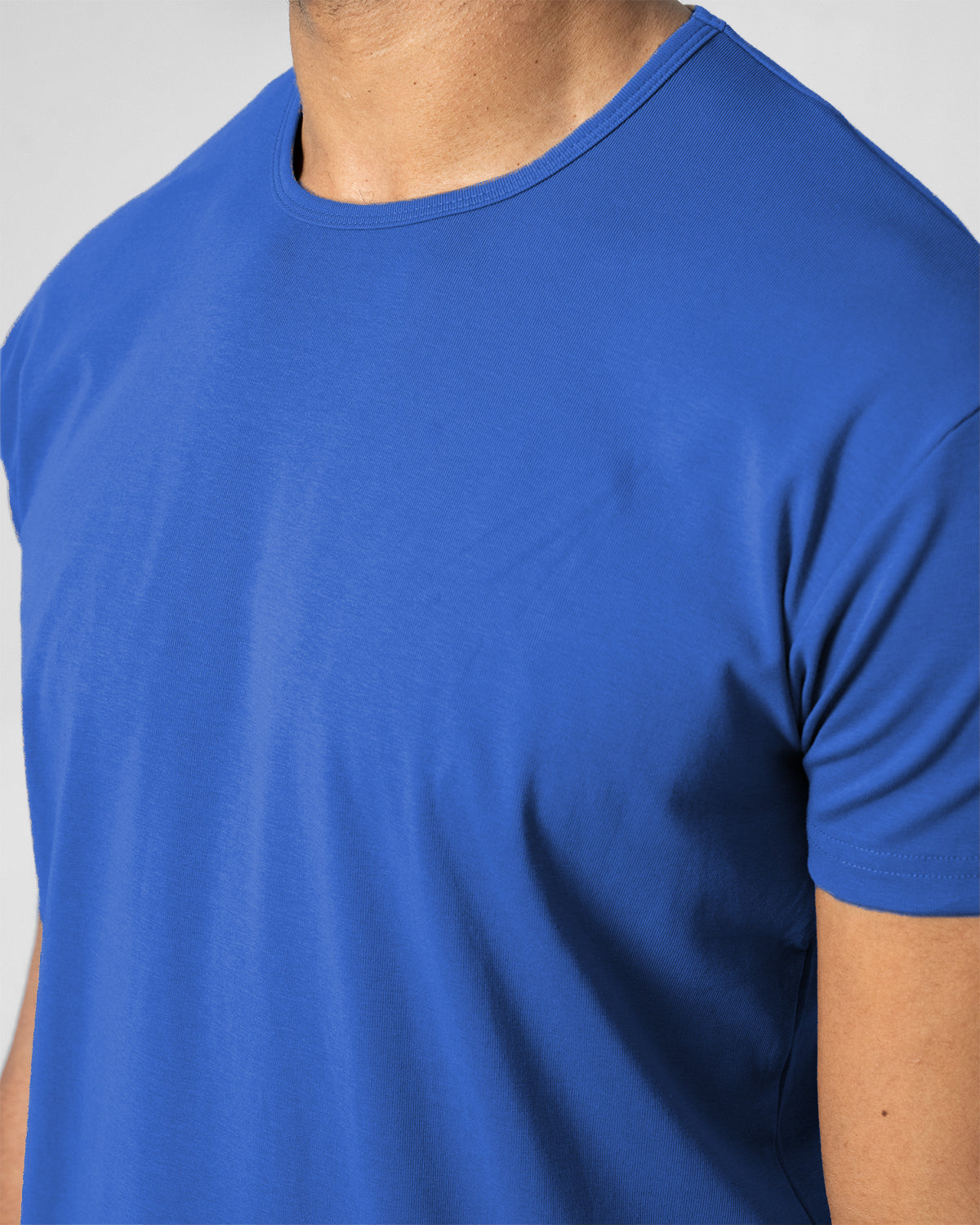 Origin Curved Crew T-Shirt: Retro Blue