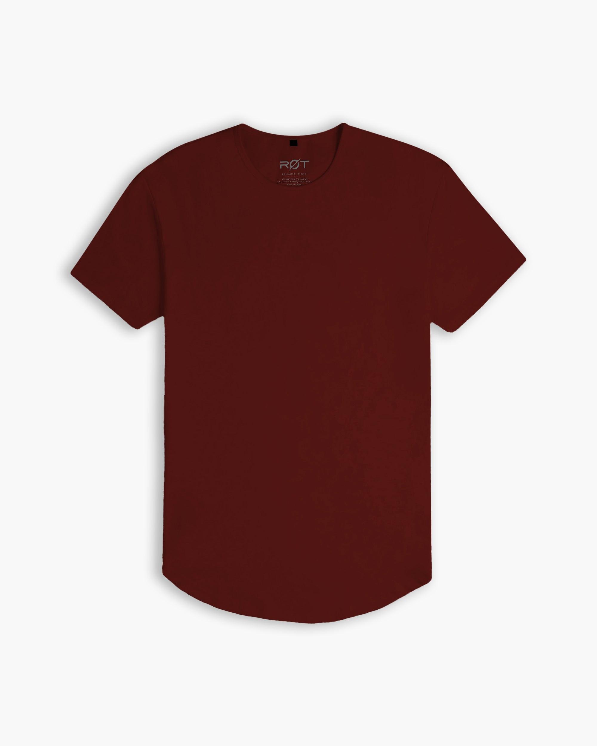 Origin Curved Crew T-Shirt: Crimson