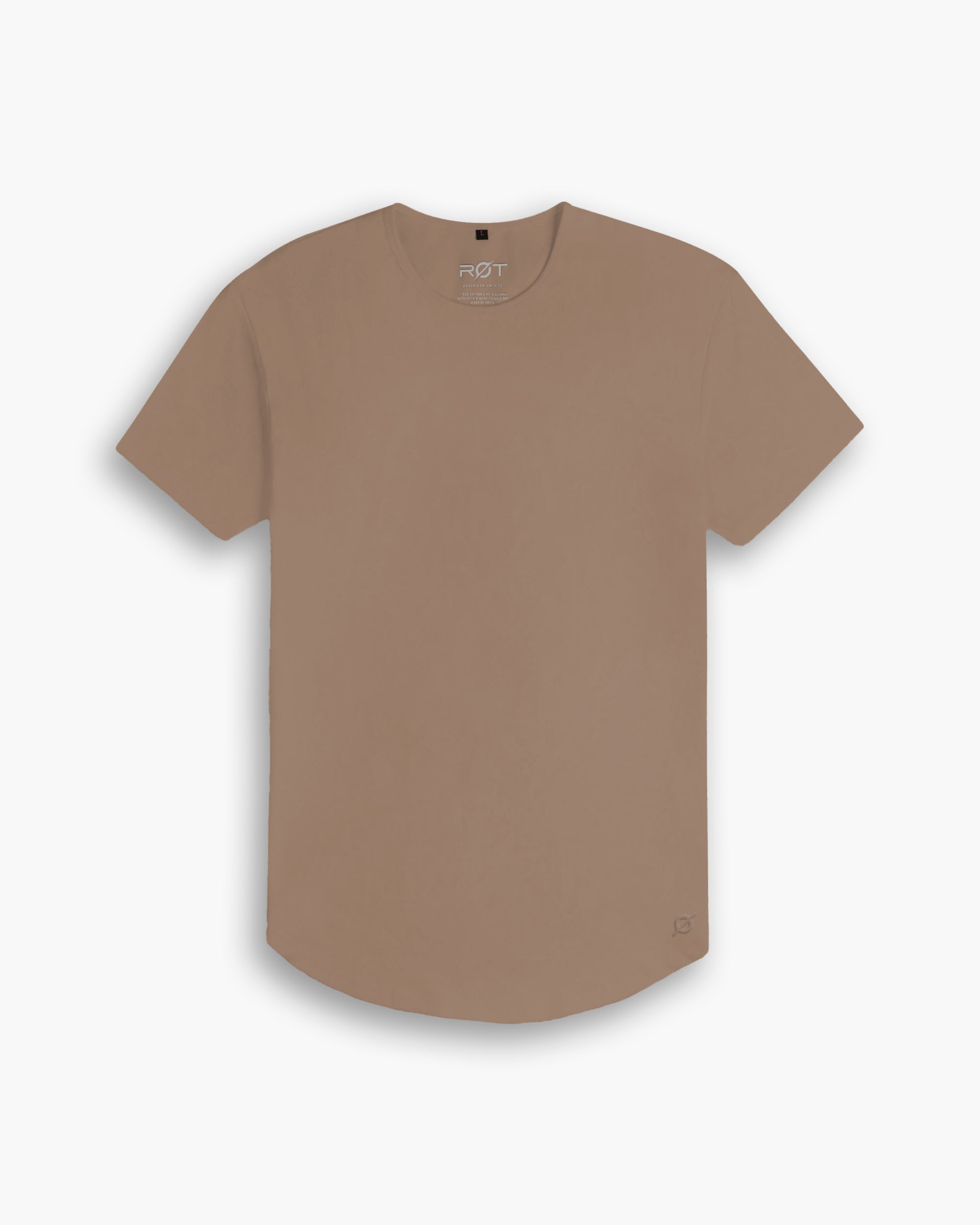 Origin Curved Crew T-Shirt: Driftwood