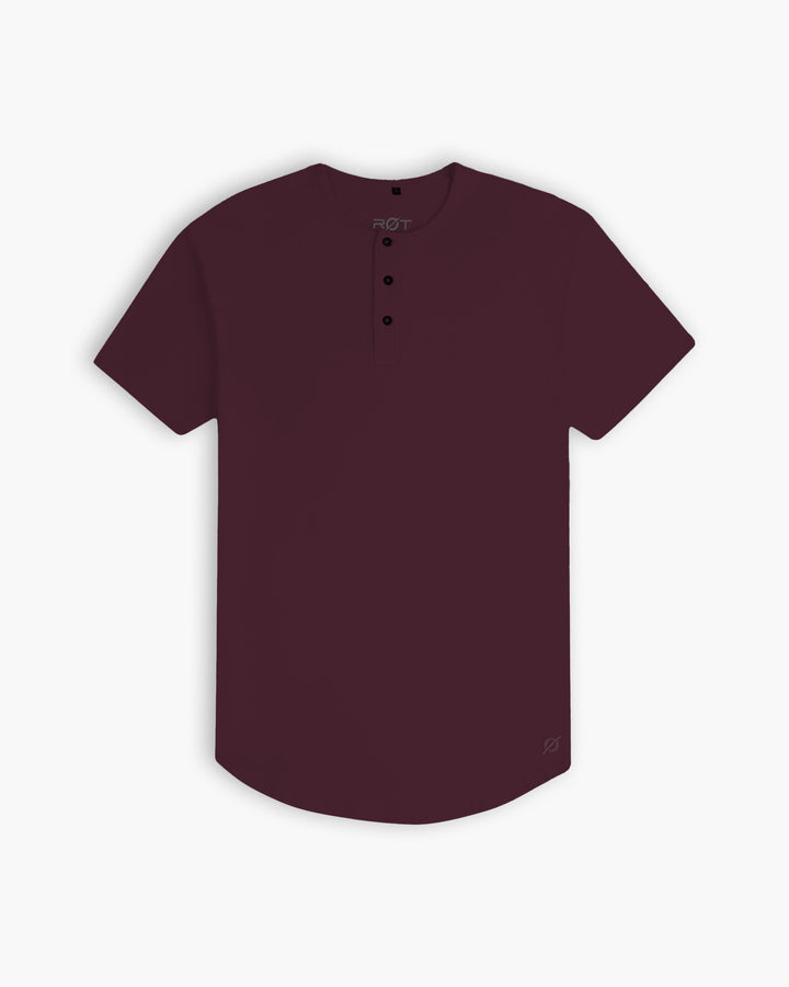 Origin Curved Crew T-Shirt: Plum