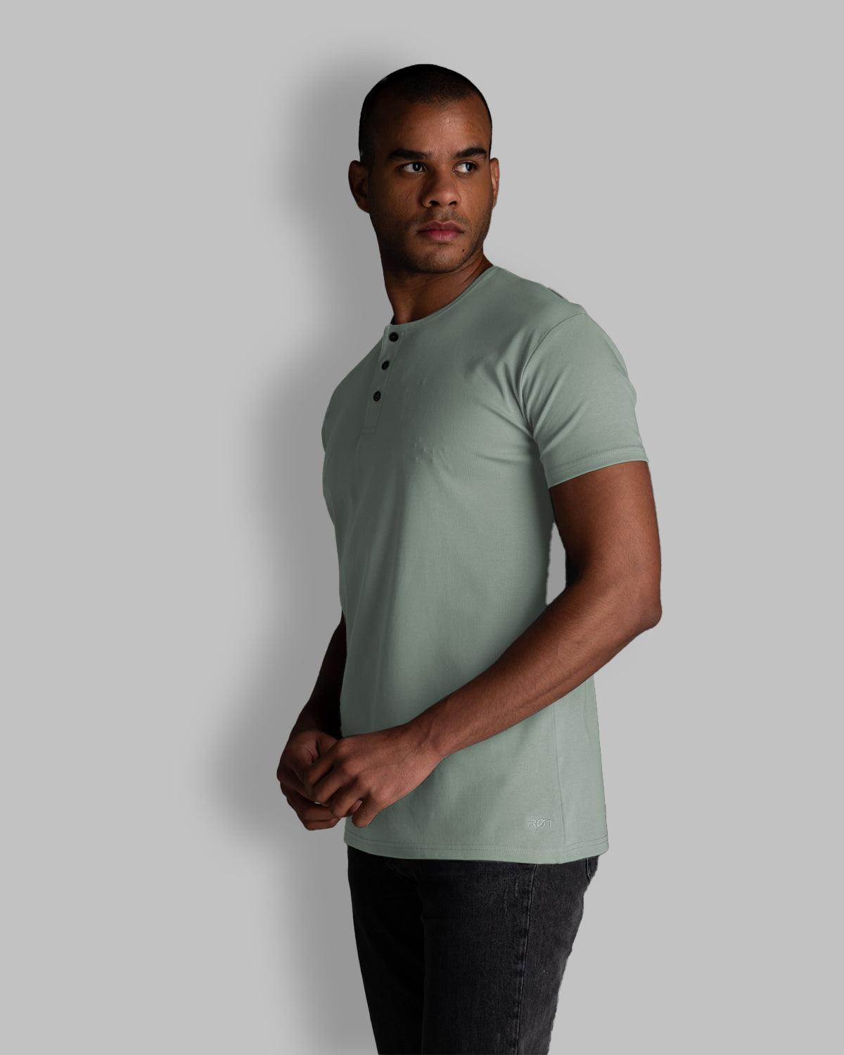 Origin Classic Henley T-Shirt: Eucalyptus