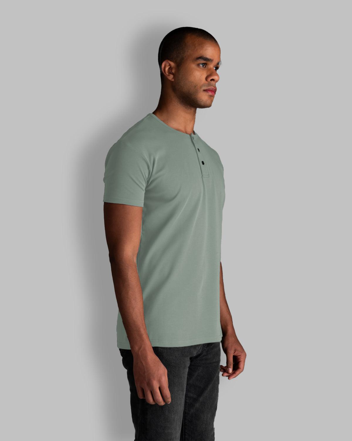 Origin Classic Henley T-Shirt: Eucalyptus