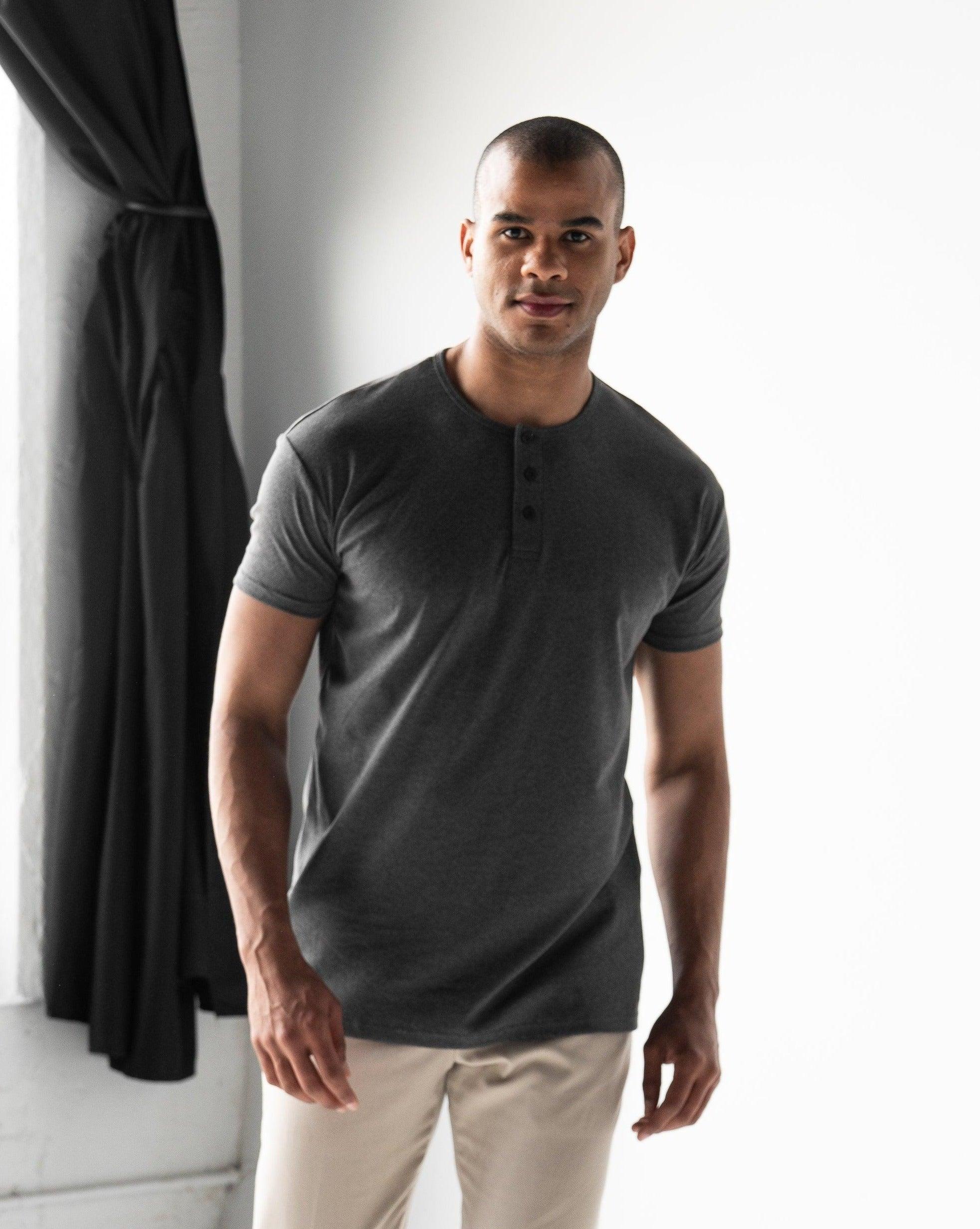 Origin Classic Henley T-Shirt: Granite - Rule Of Threads