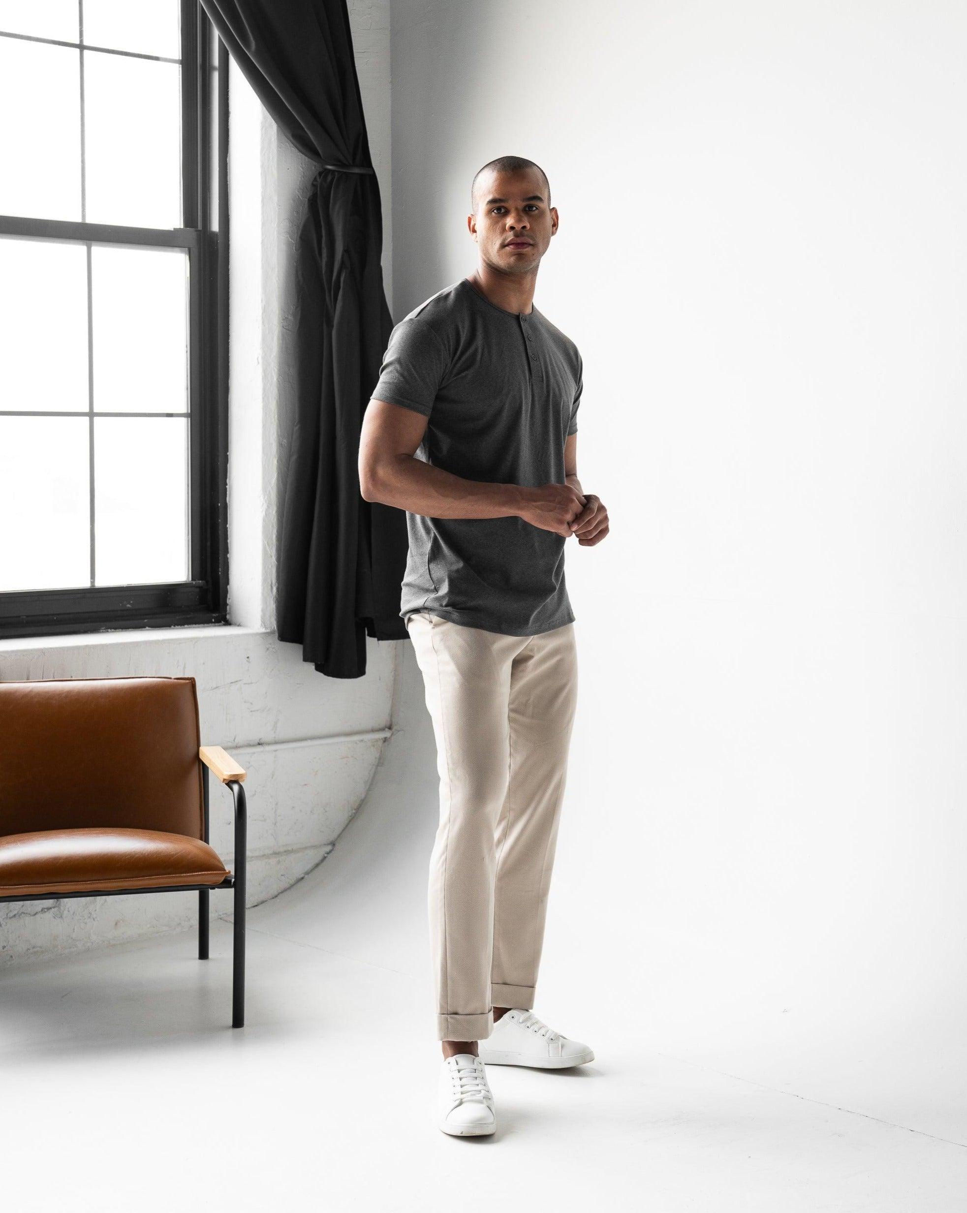 Origin Classic Henley T-Shirt: Granite - Rule Of Threads