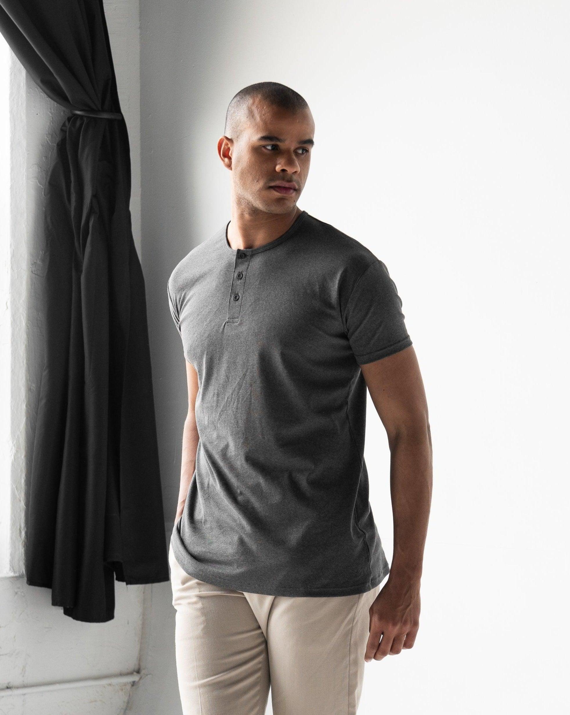 Origin Classic Henley T-Shirt: Granite - Rule Of Threads
