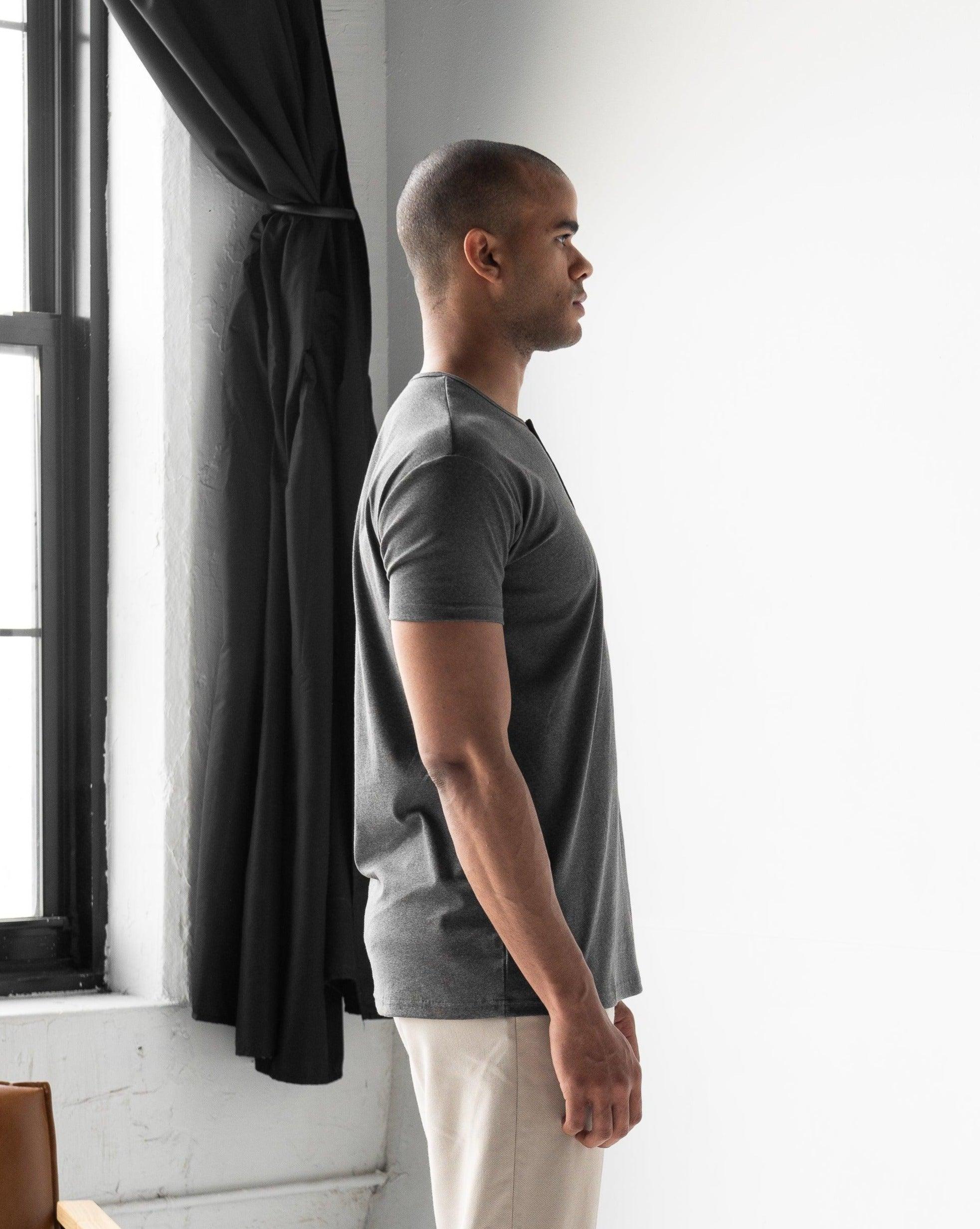 Origin Classic Henley T-Shirt: Granite - Rule Of Threads