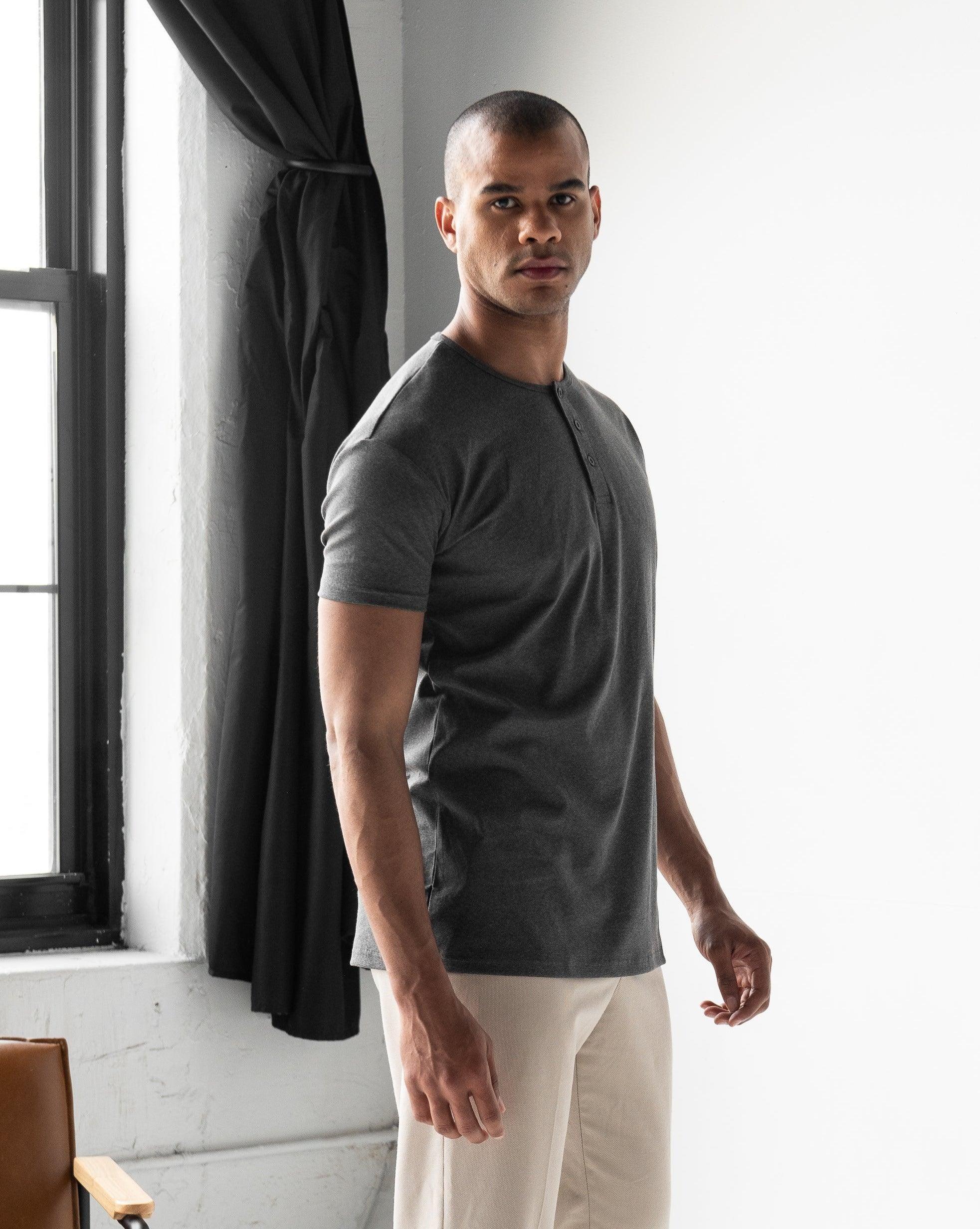 Origin Classic Henley T-Shirt: Granite - Rule Of Threads