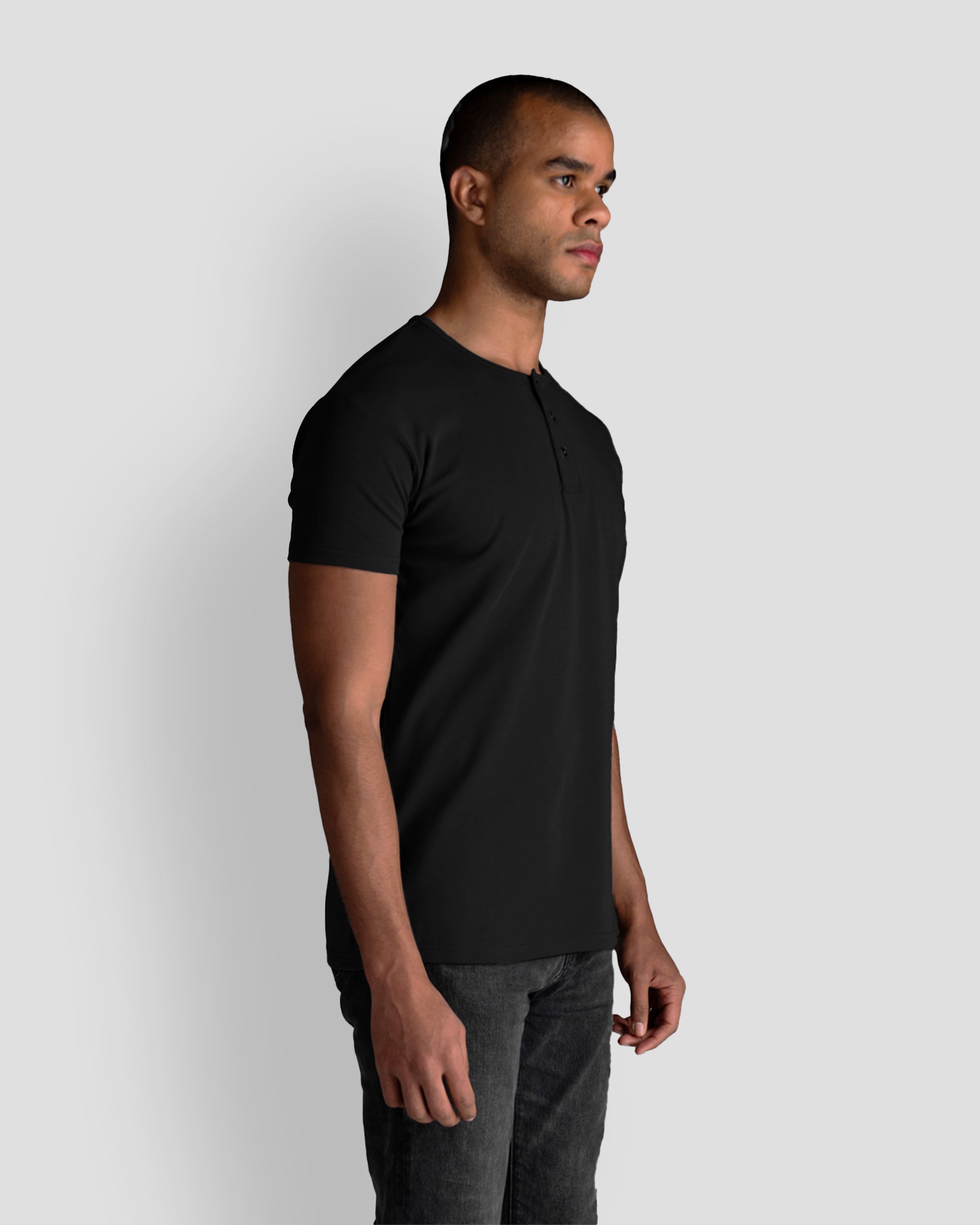 Origin Classic Henley T-Shirt: Black