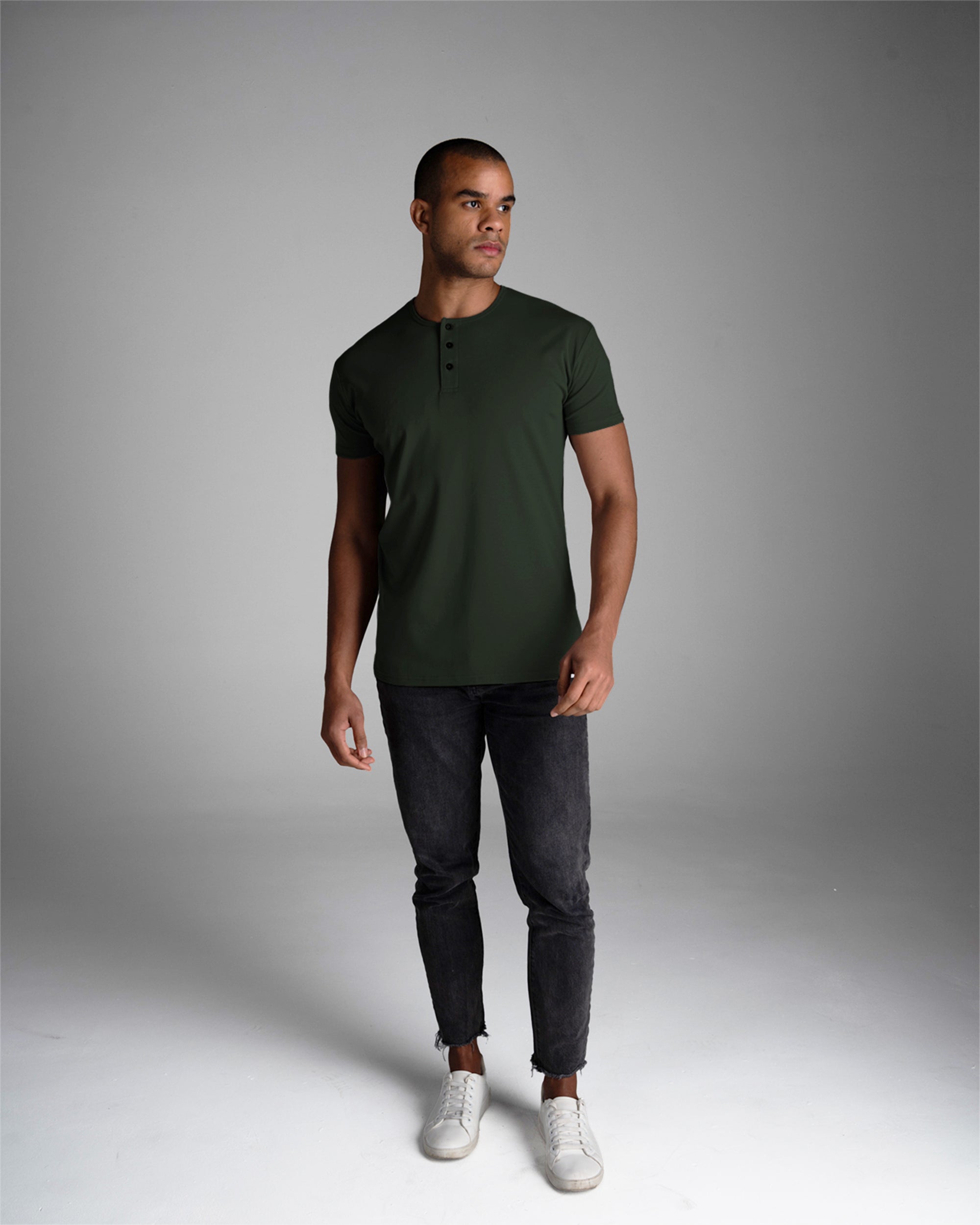 Origin Classic Henley T-Shirt: Forest