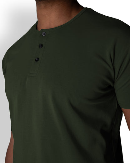 Origin Classic Henley T-Shirt: Forest