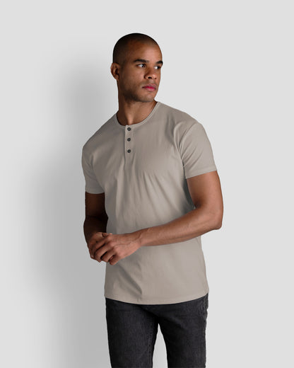 Origin Classic Henley T-Shirt: Stone