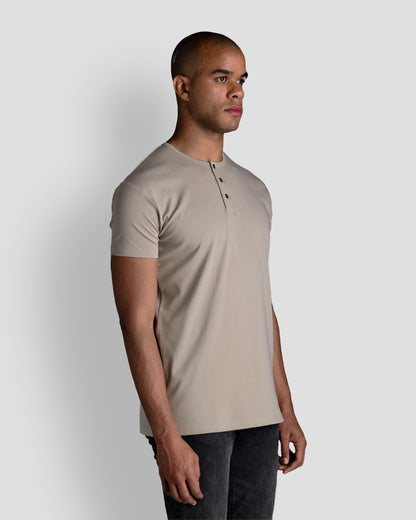 Origin Classic Henley T-Shirt: Stone