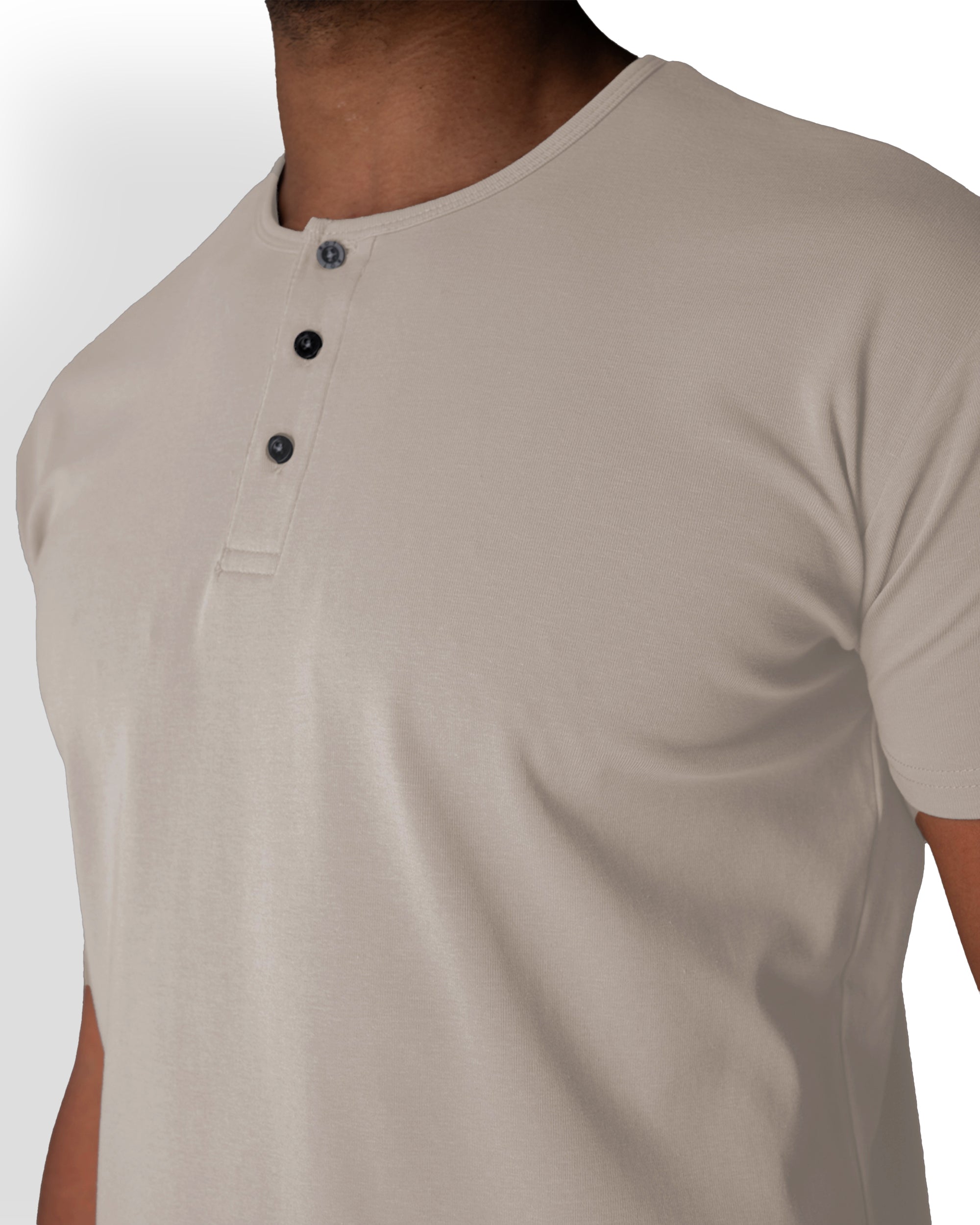 Origin Classic Henley T-Shirt: Stone