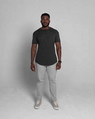 Origin Curved Henley T-Shirt: Dark Matter