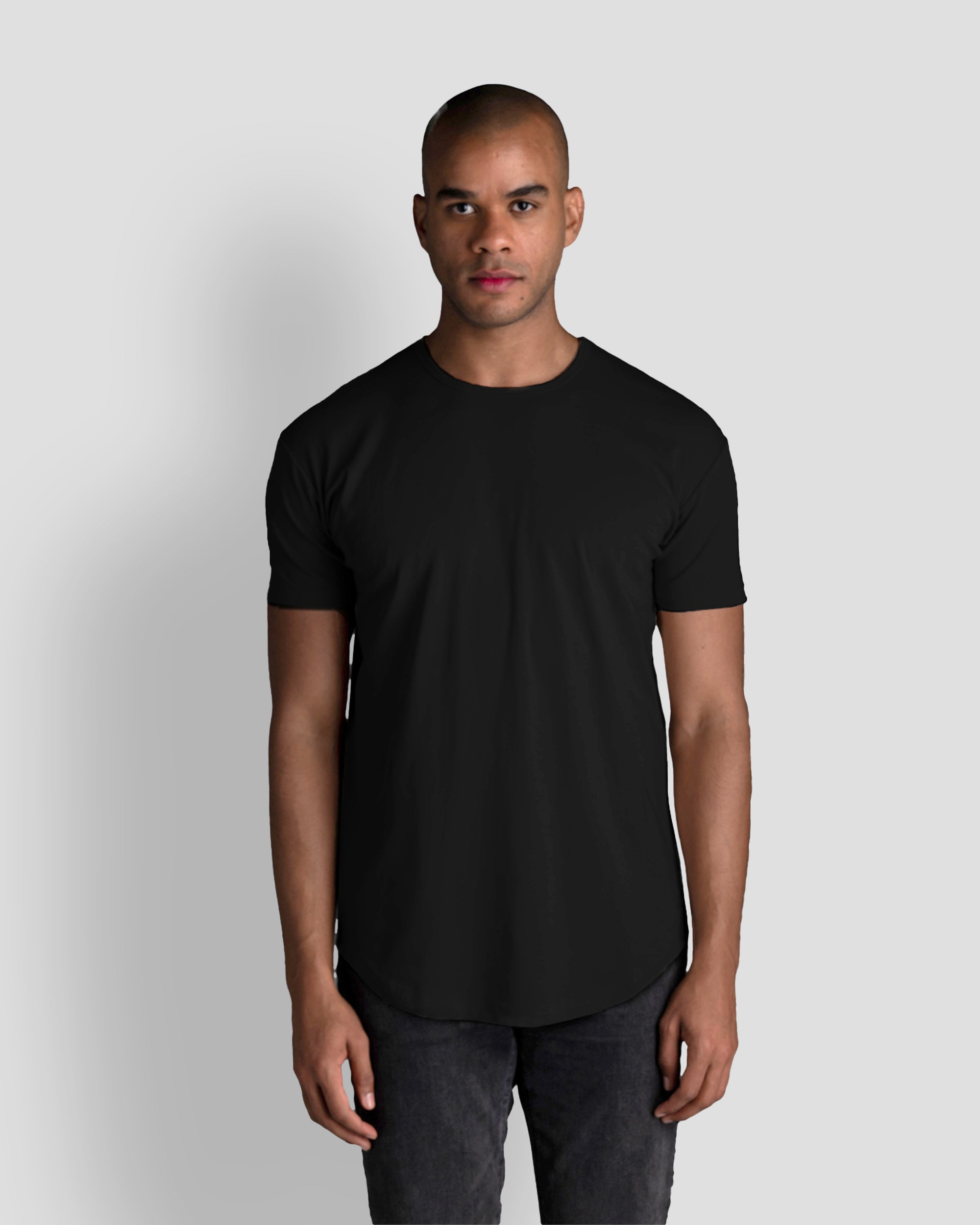 Origin Curved Crew T-Shirt: Black