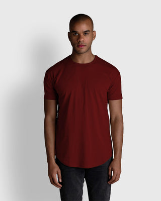 Origin Curved Crew T-Shirt: Crimson