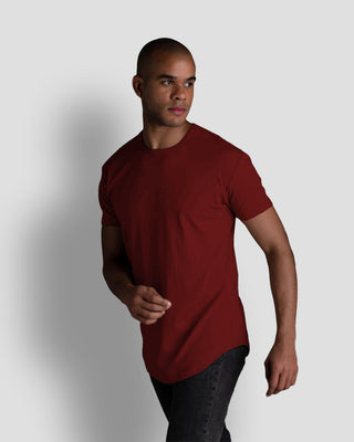 Origin Curved Crew T-Shirt: Crimson