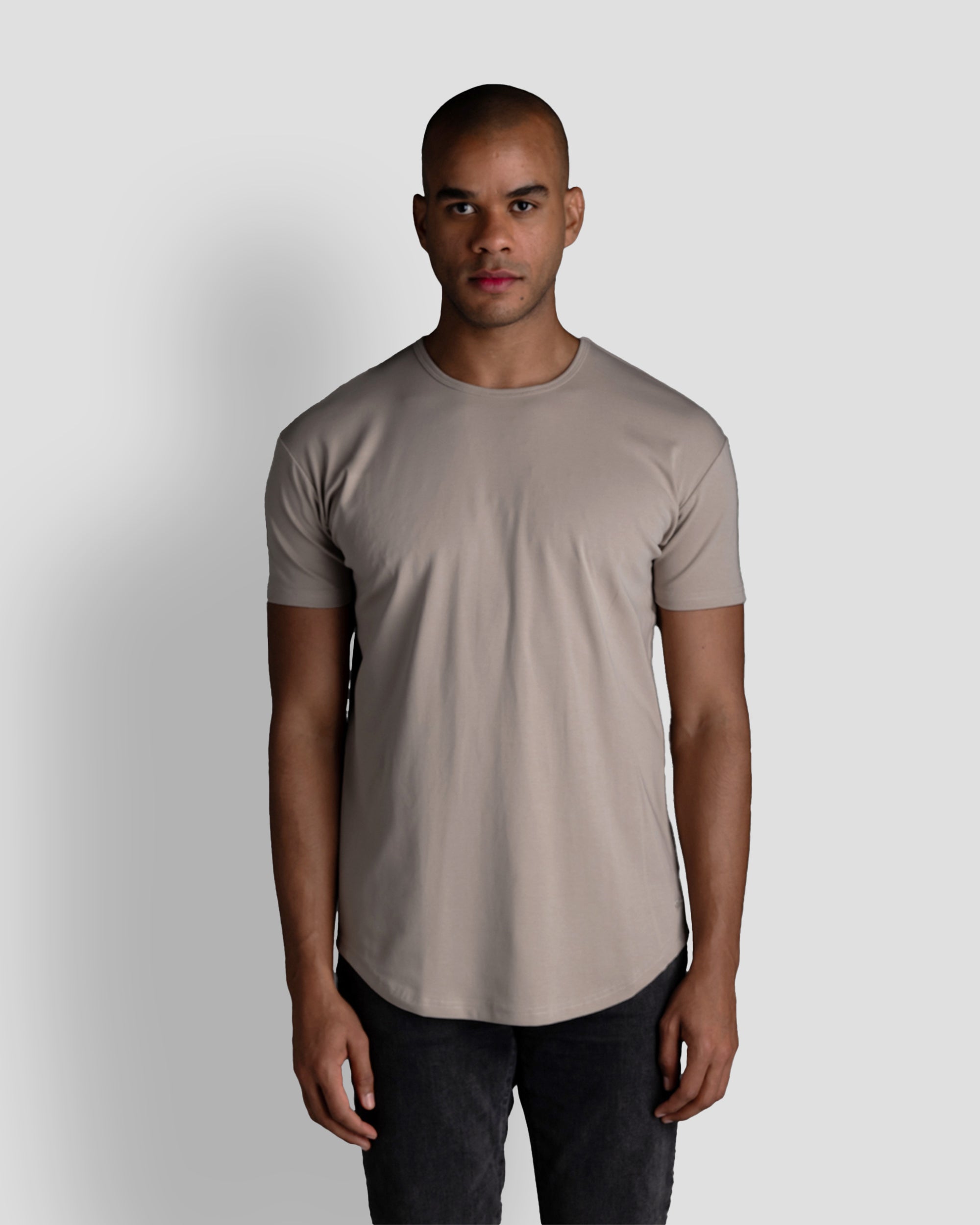 Origin Curved Crew T-Shirt: Dust