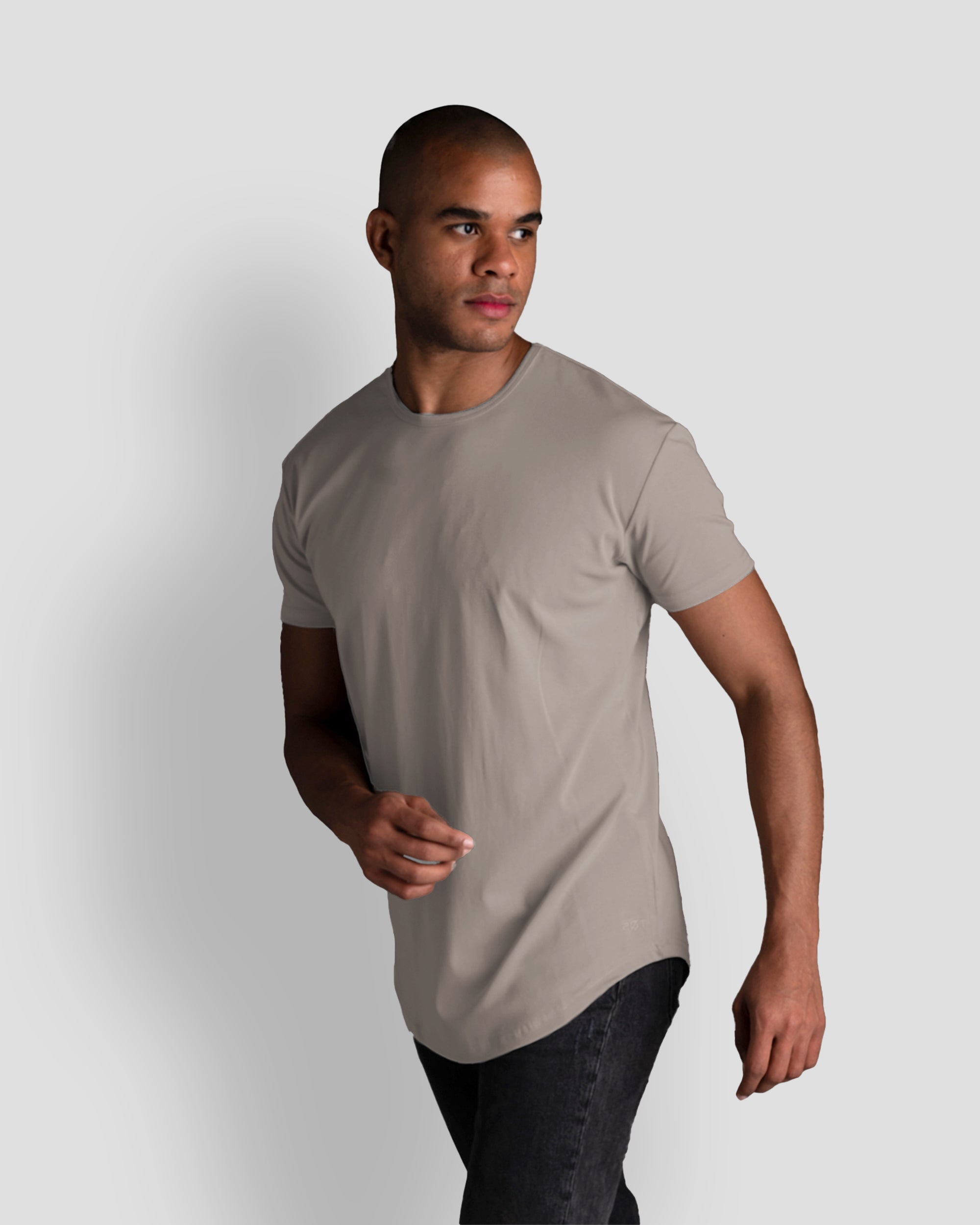 Origin Curved Crew T-Shirt: Dust