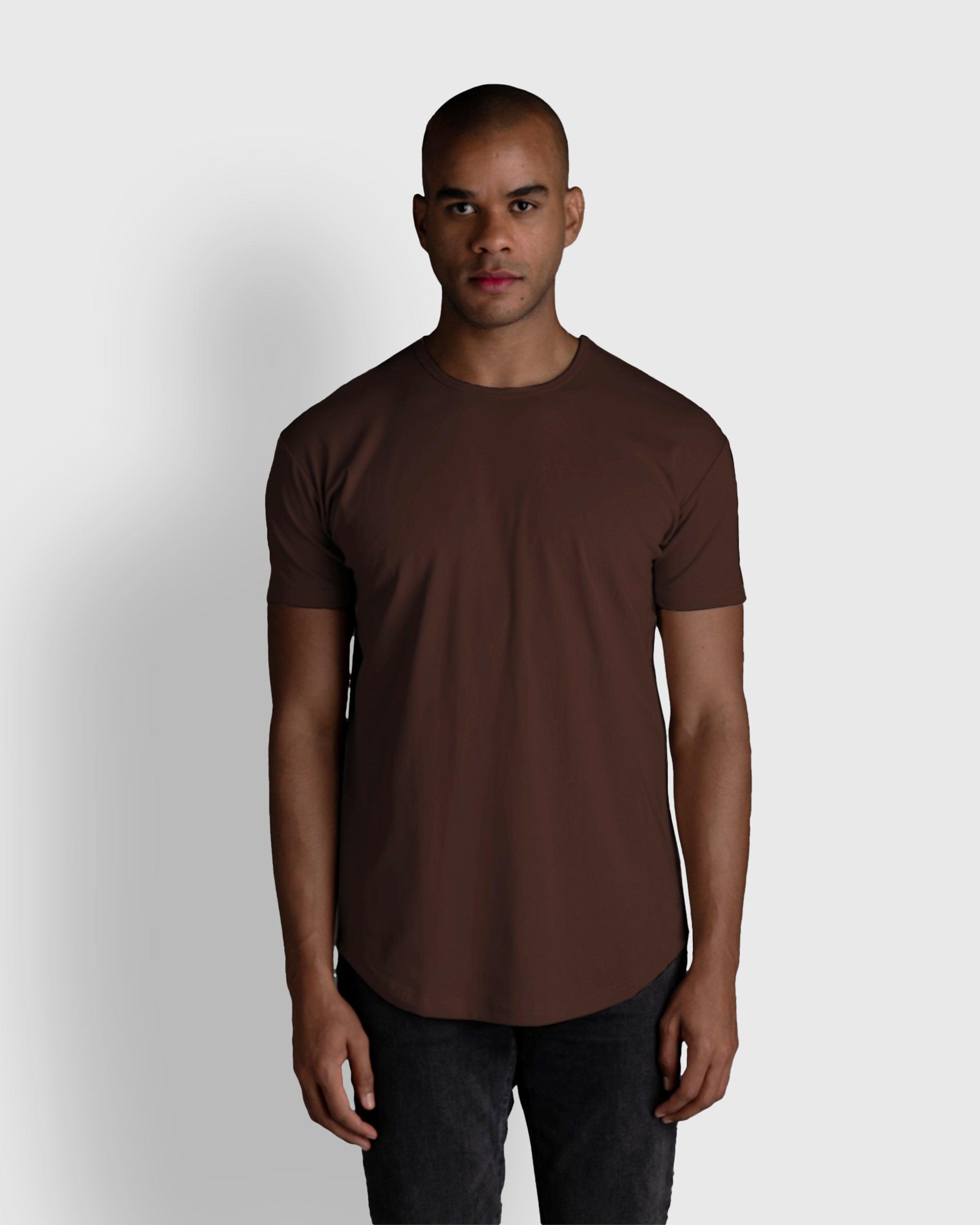 Origin Curved Crew T-Shirt: Espresso