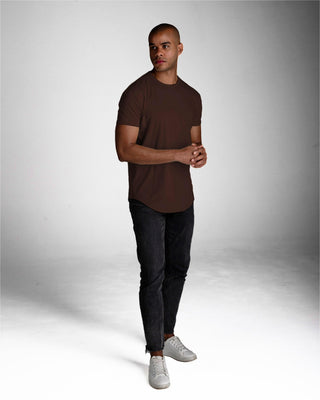 Origin Curved Crew T-Shirt: Espresso