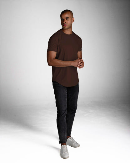 Origin Curved Crew T-Shirt: Espresso