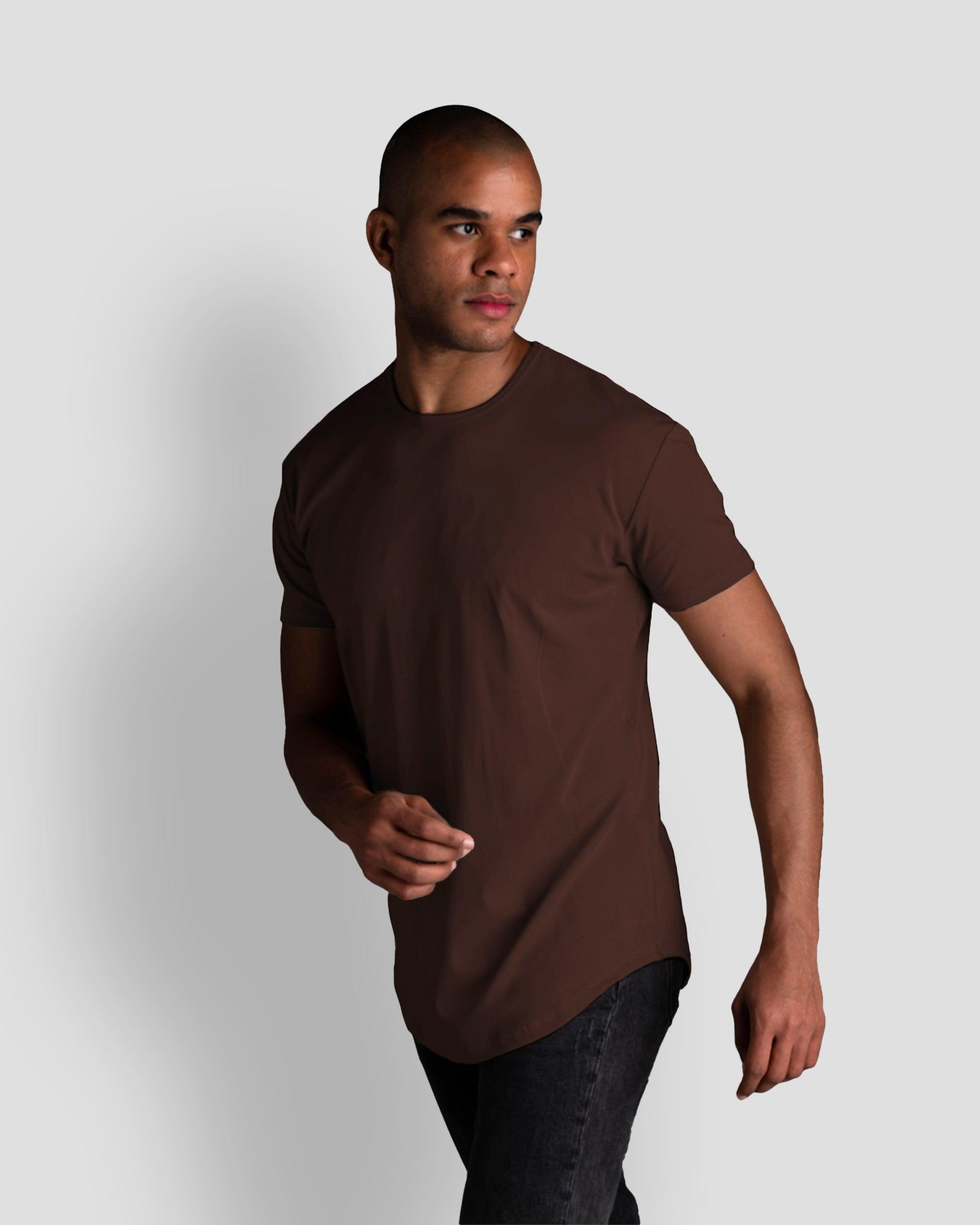 Origin Curved Crew T-Shirt: Espresso