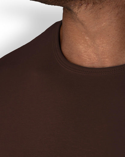 Origin Curved Crew T-Shirt: Espresso
