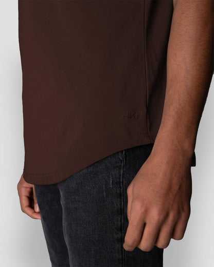 Origin Curved Crew T-Shirt: Espresso