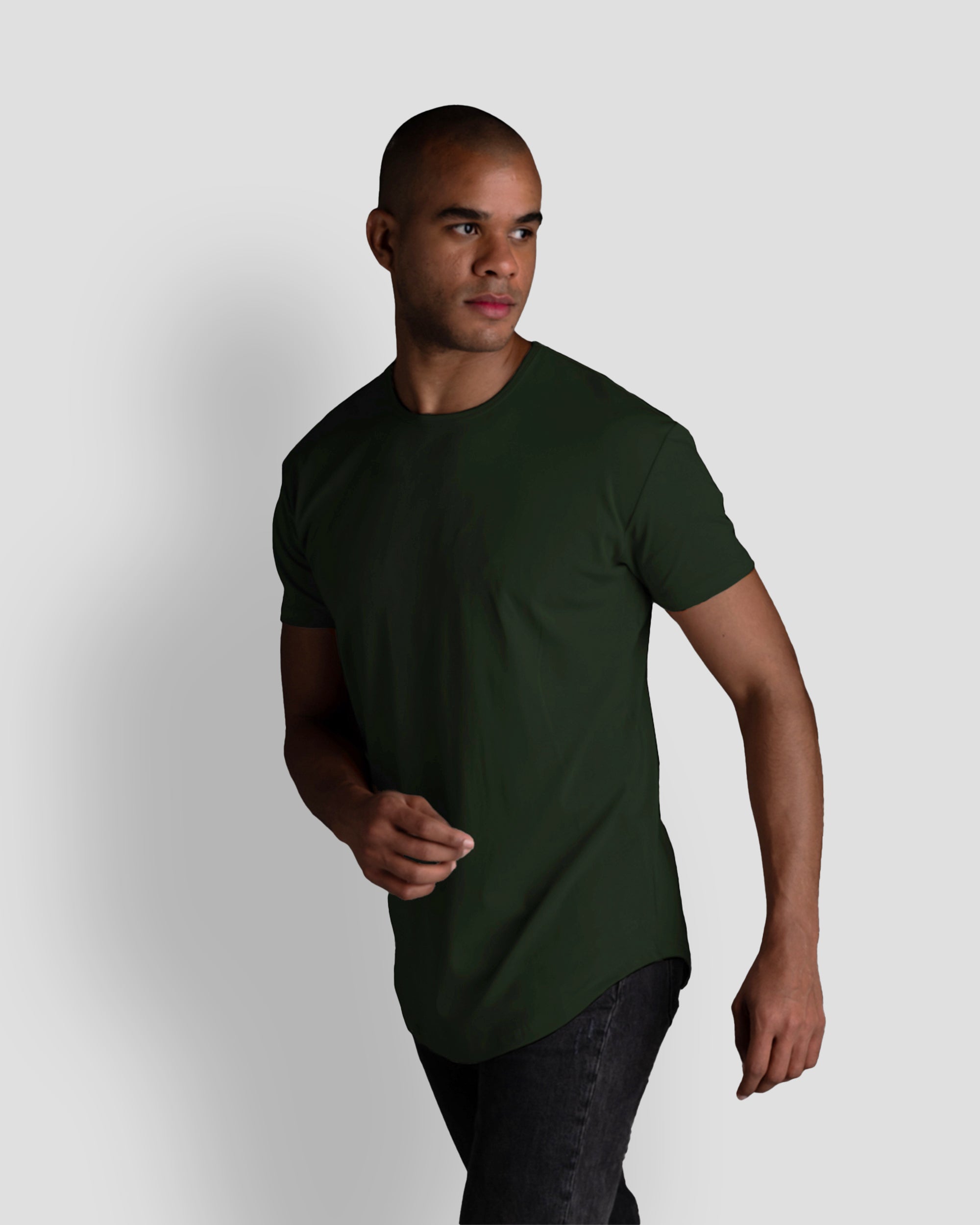 Origin Curved Crew T-Shirt: Forest