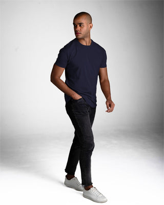 Origin Curved Crew T-Shirt: NY Blue
