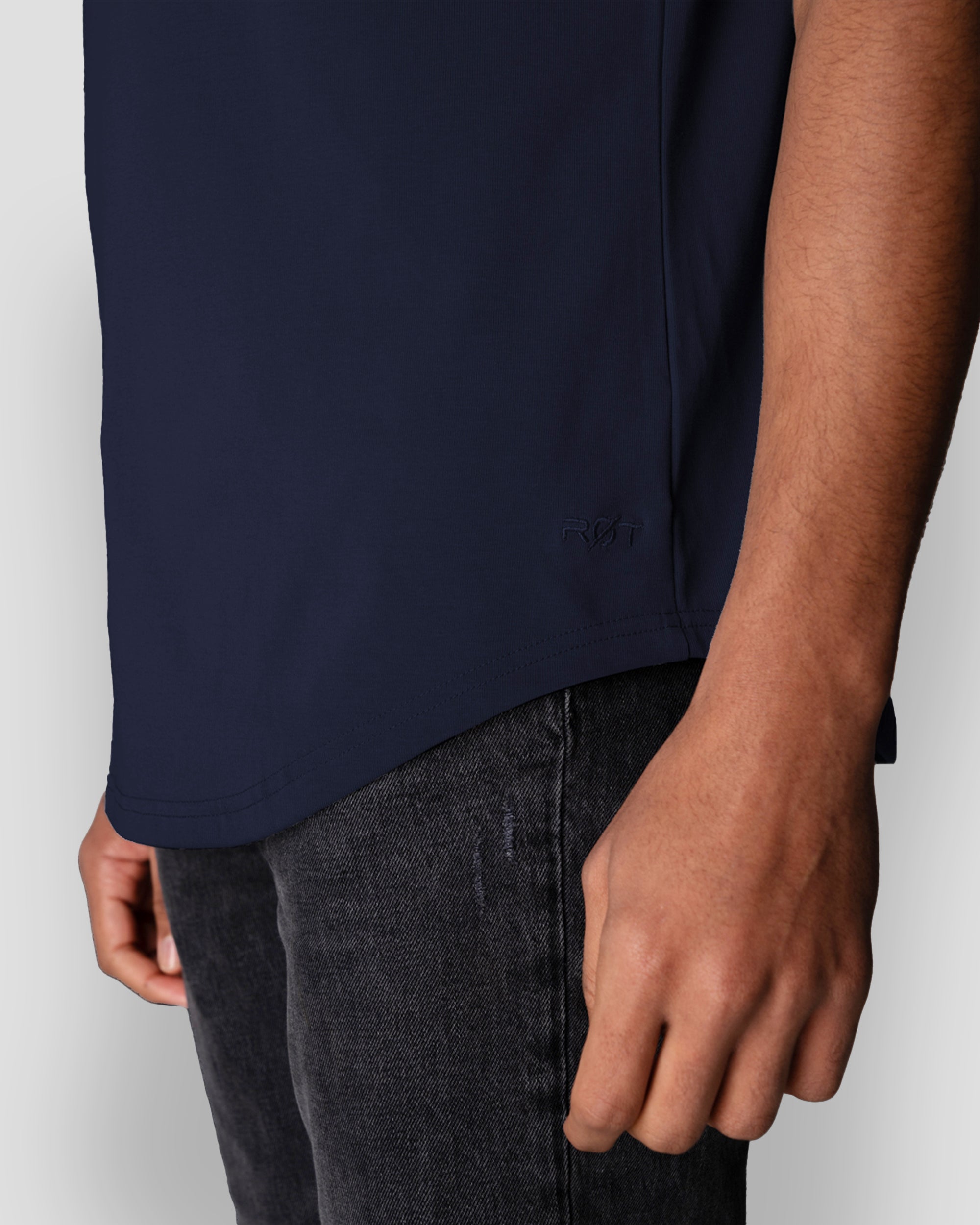 Origin Curved Crew T-Shirt: NY Blue