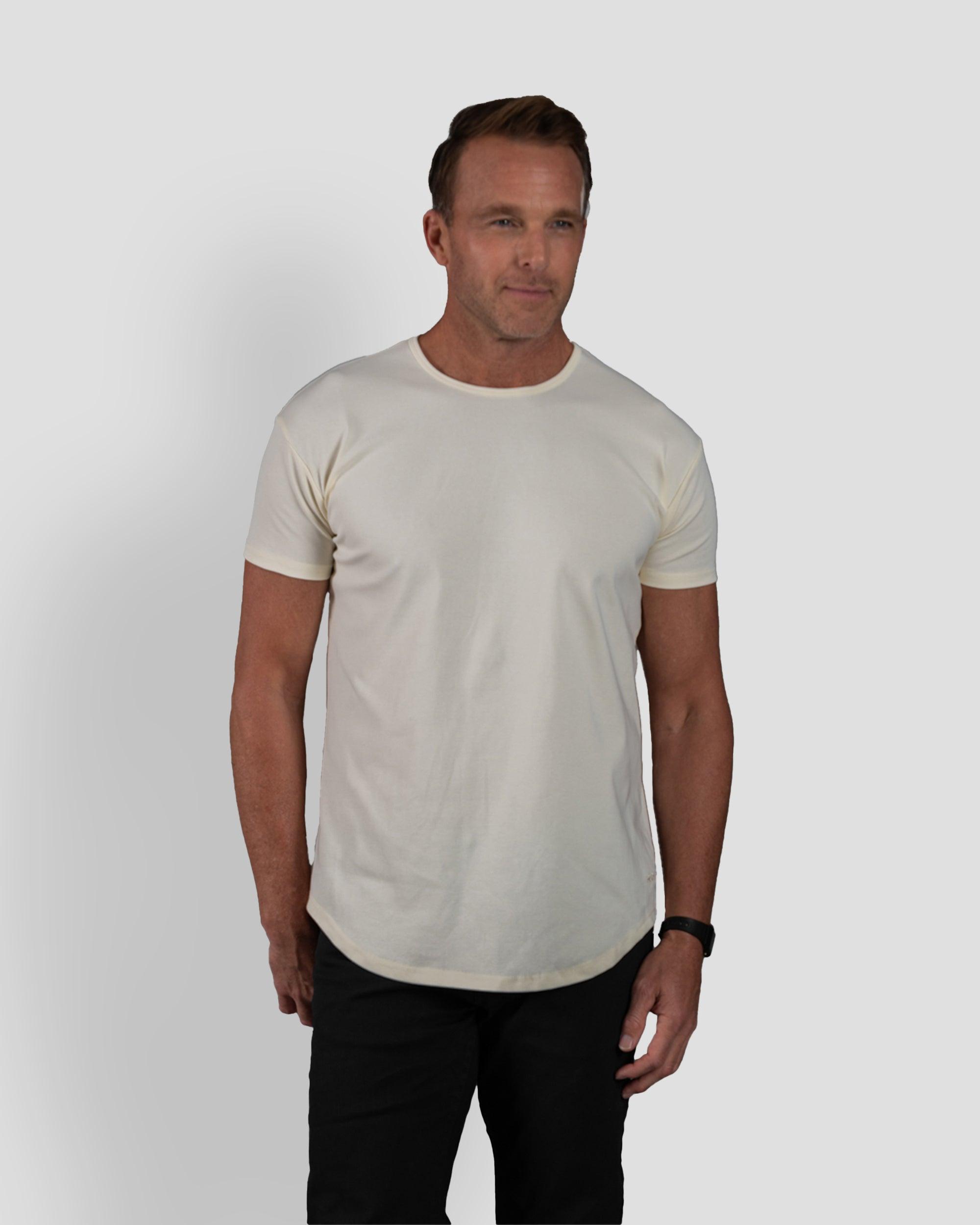 Origin Curved Crew T-Shirt: Off White