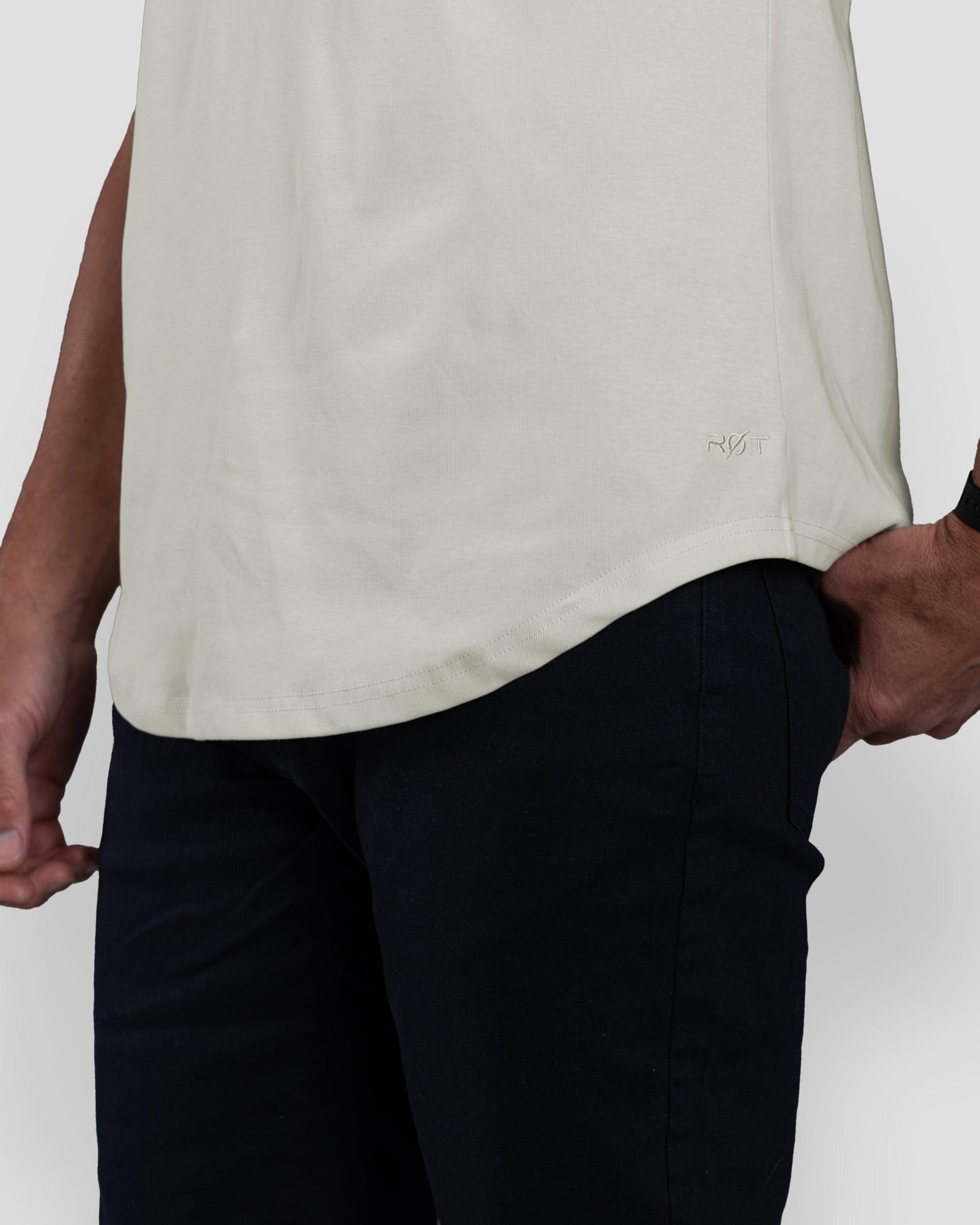 Origin Curved Crew T-Shirt: Off White