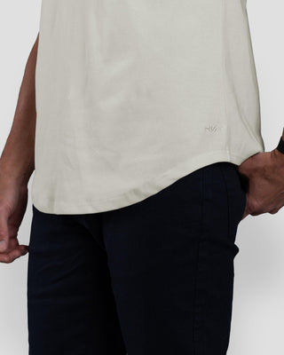 Origin Curved Crew T-Shirt: Off White