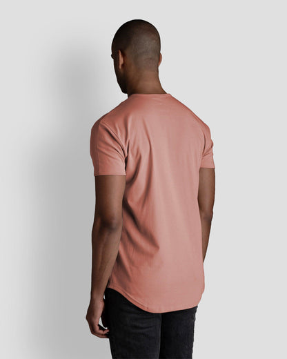 Origin Curved Henley T-Shirt: Apricot