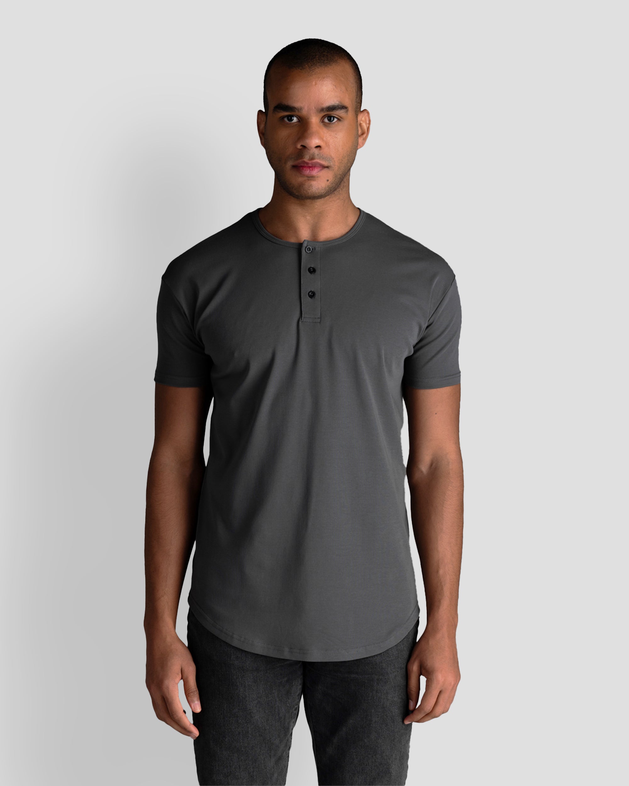 Origin Curved Henley T-Shirt: Asteroid