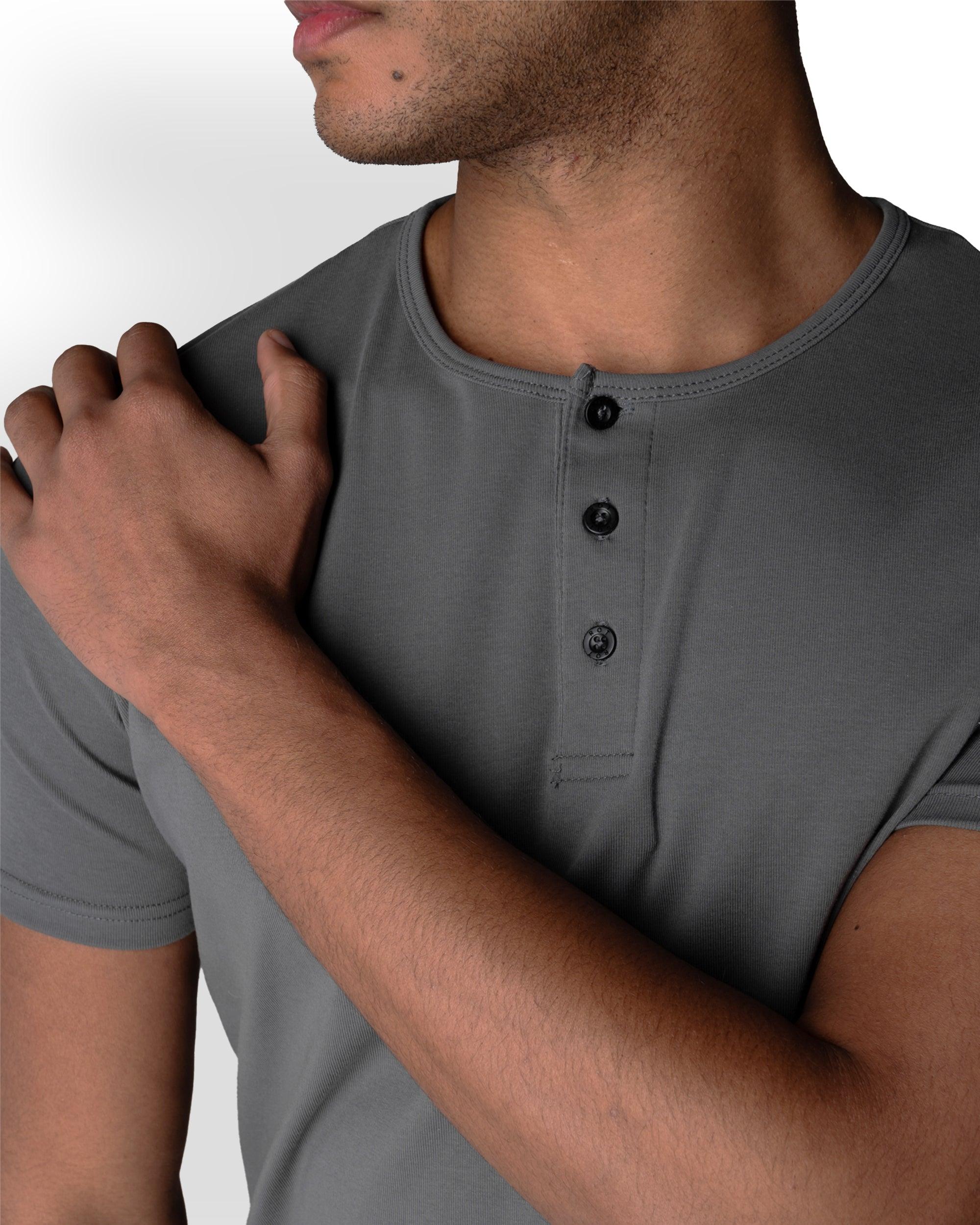 Origin Curved Henley T-Shirt: Asteroid